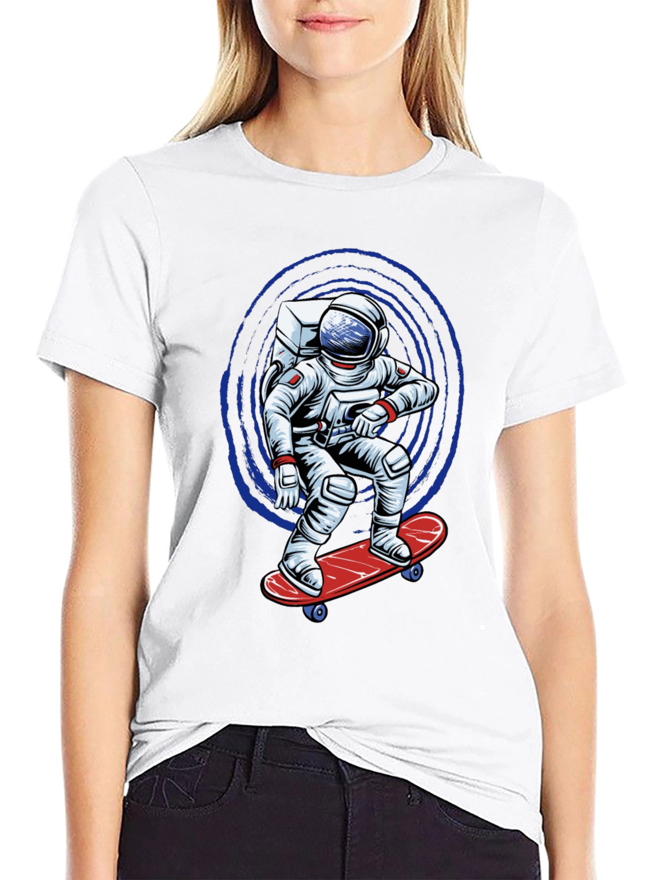 Skateboarding Astronaut T-Shirt - Out of this World Style!