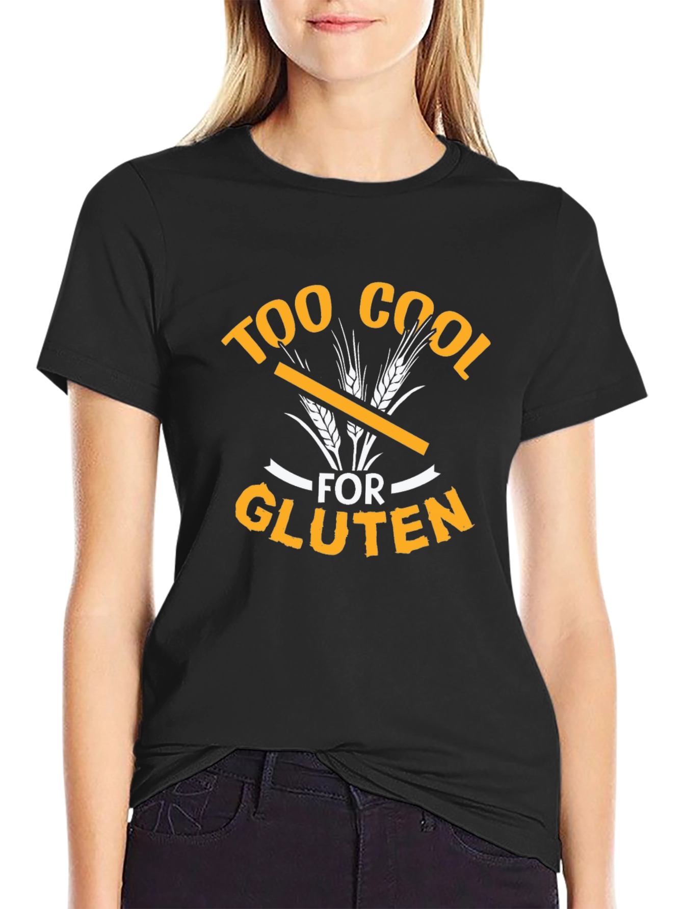 Too Cool For Gluten Graphic Tee - Black