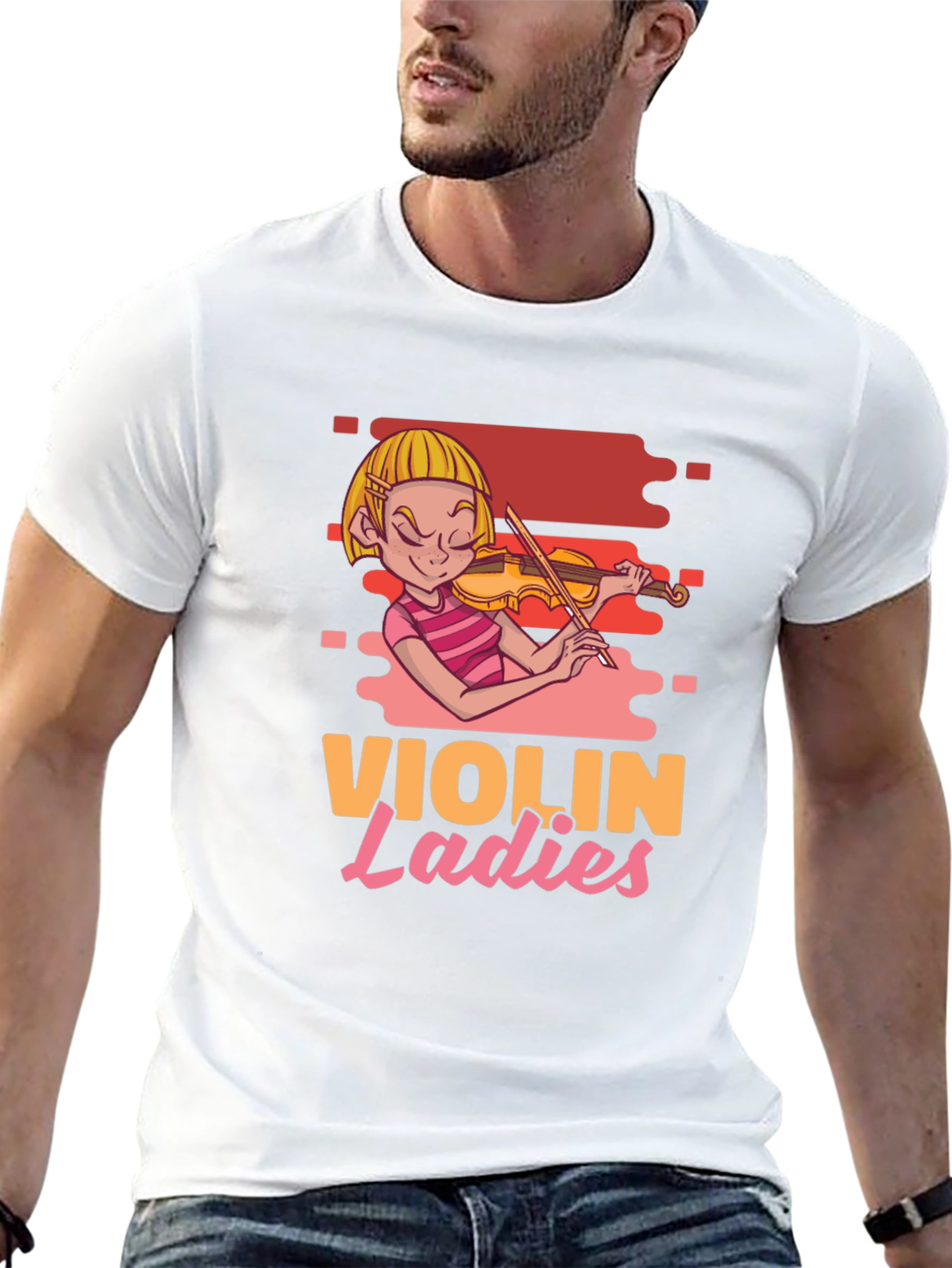 Violin Ladies Graphic Tee - Black Cotton T-Shirt