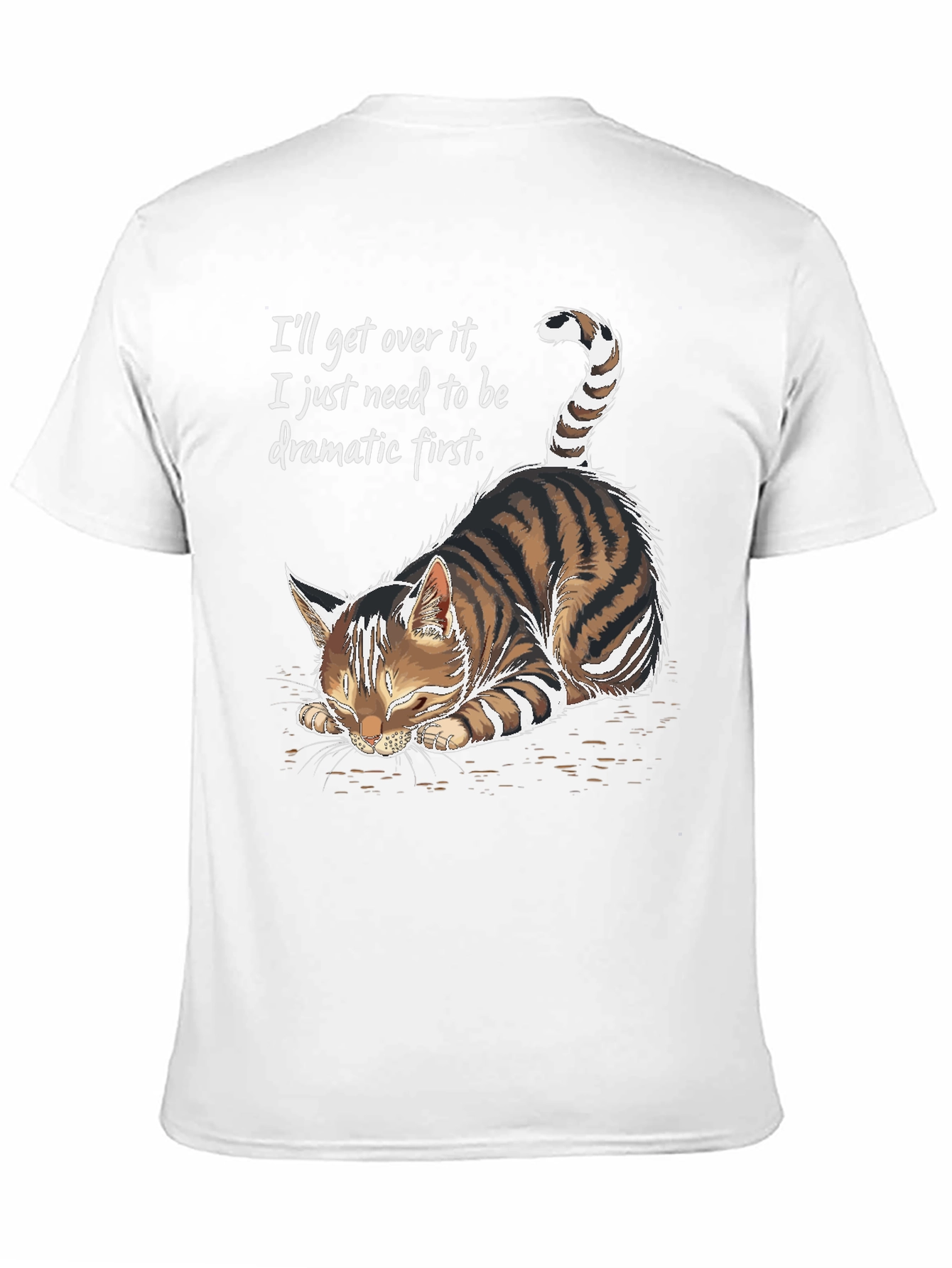 Dramatic Cat Graphic Tee - Novelty Unisex T-Shirt