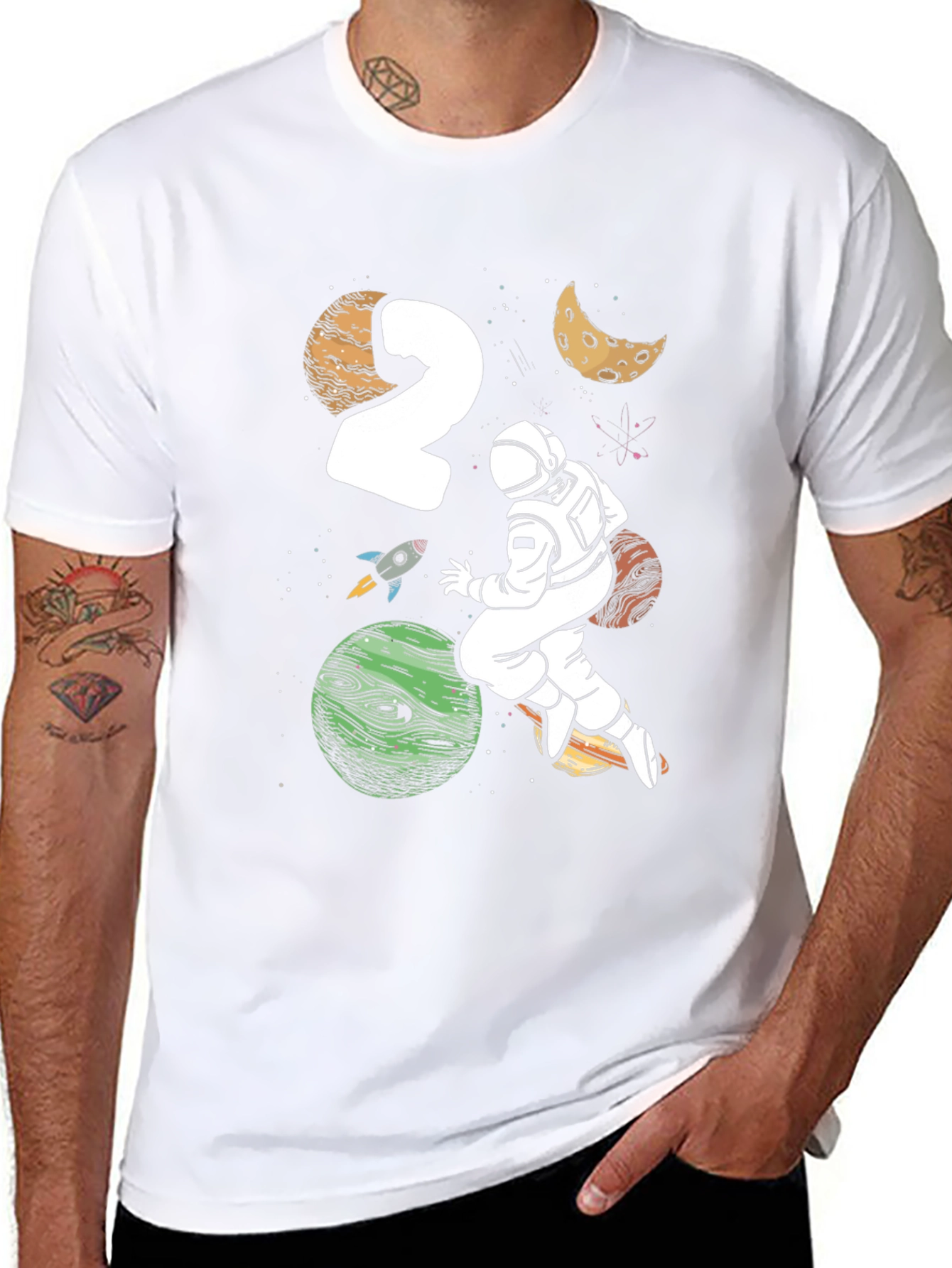 Astronaut 2nd Birthday Black T-Shirt