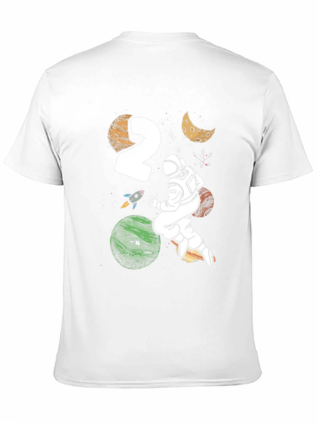 Astronaut 2nd Birthday Black T-Shirt