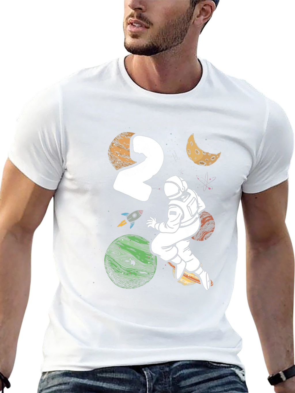 Astronaut 2nd Birthday Black T-Shirt