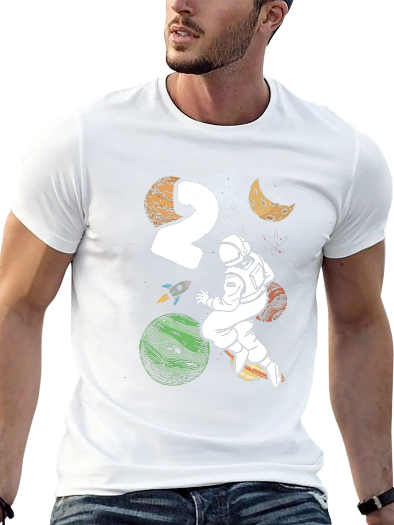 Astronaut 2nd Birthday Black T-Shirt