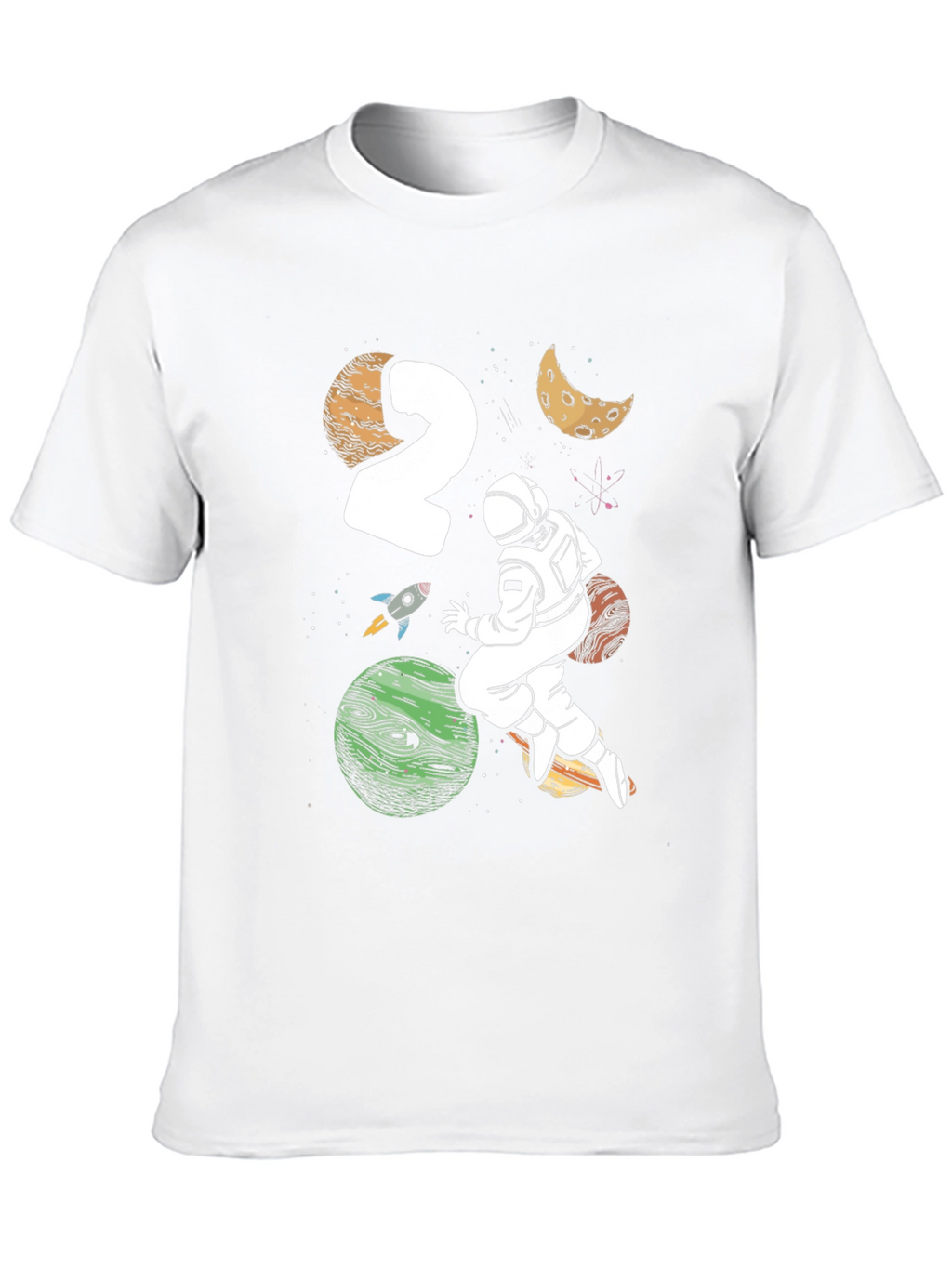 Astronaut 2nd Birthday Black T-Shirt