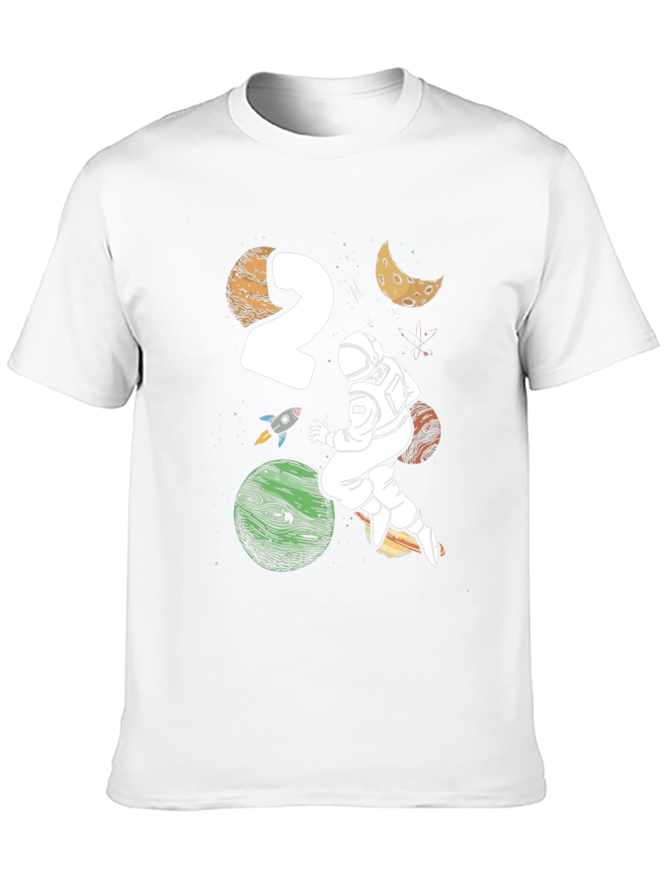 Astronaut 2nd Birthday Black T-Shirt