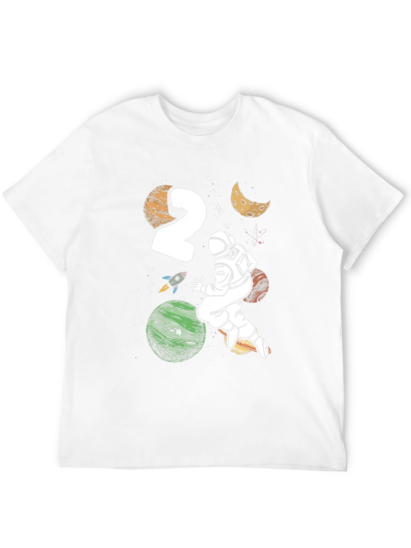 Astronaut 2nd Birthday Black T-Shirt