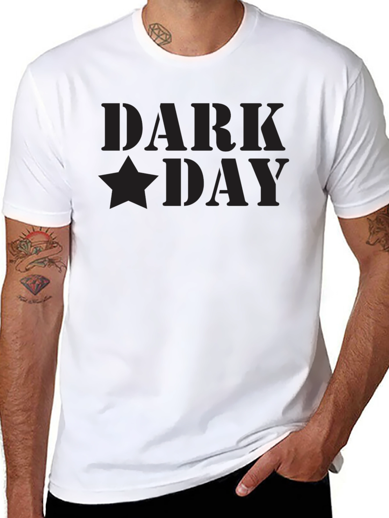 Dark Day Black Graphic Tee - Premium Soft Cotton