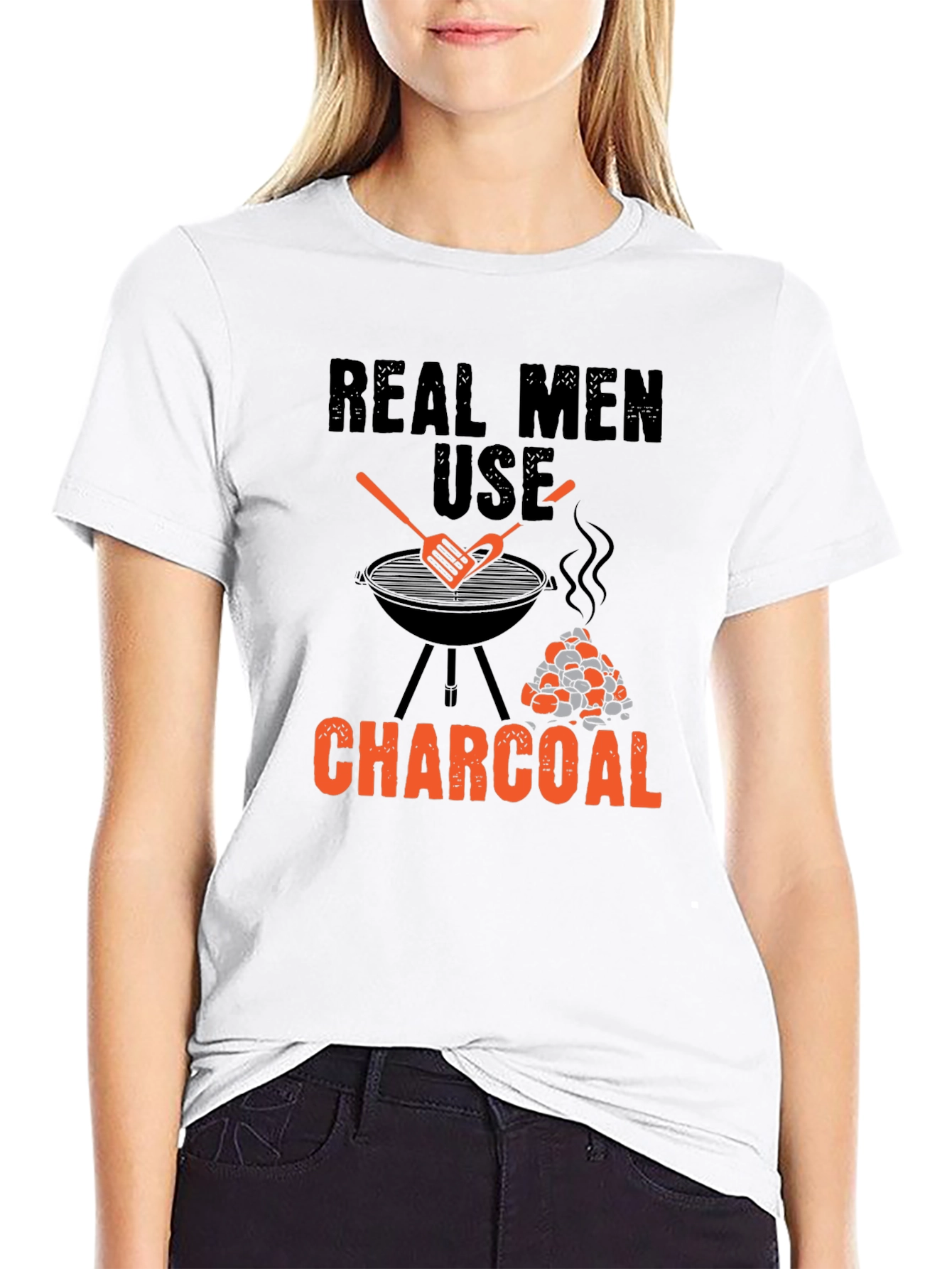 Real Men Use Charcoal BBQ T-Shirt