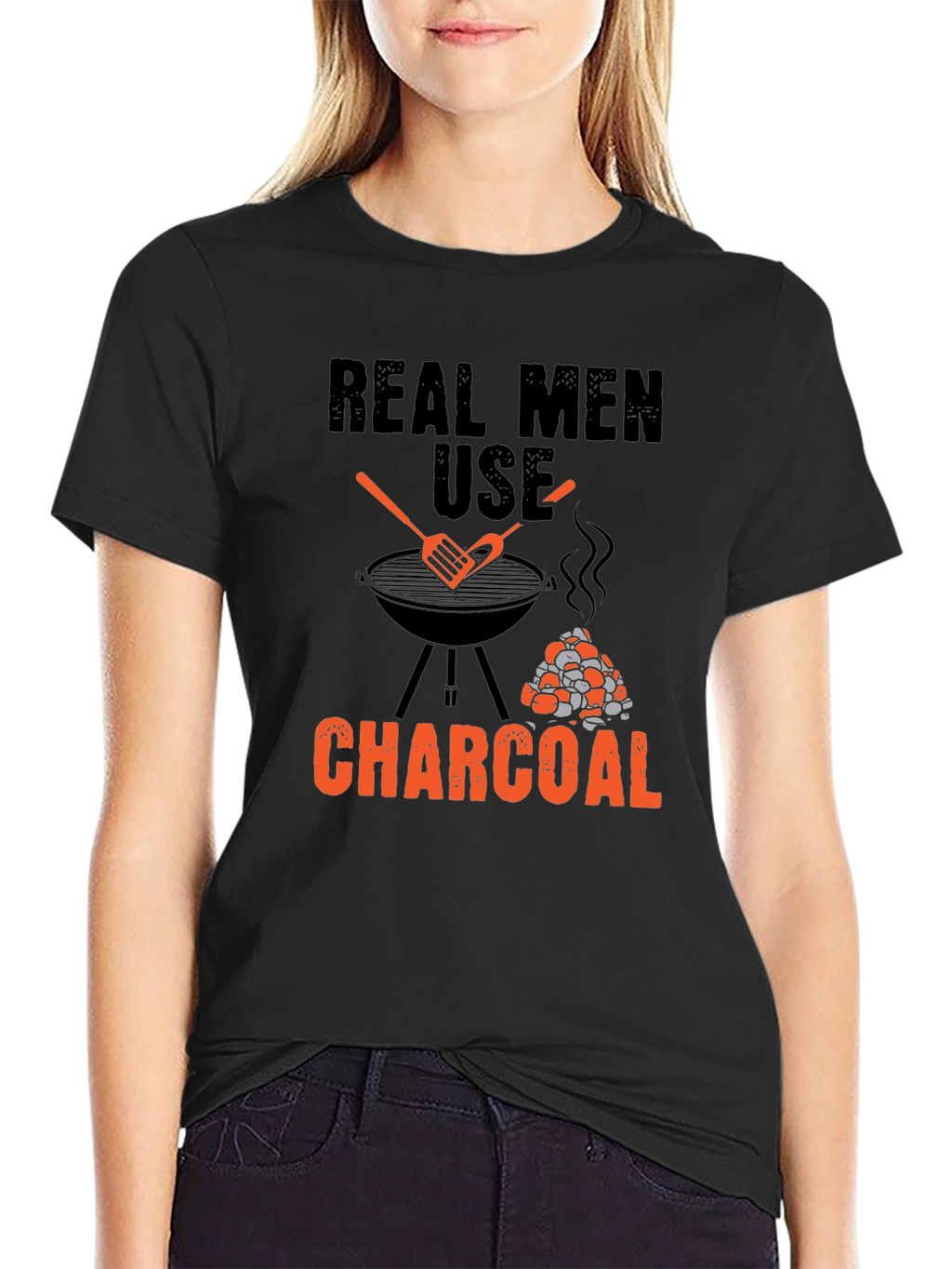Real Men Use Charcoal BBQ T-Shirt