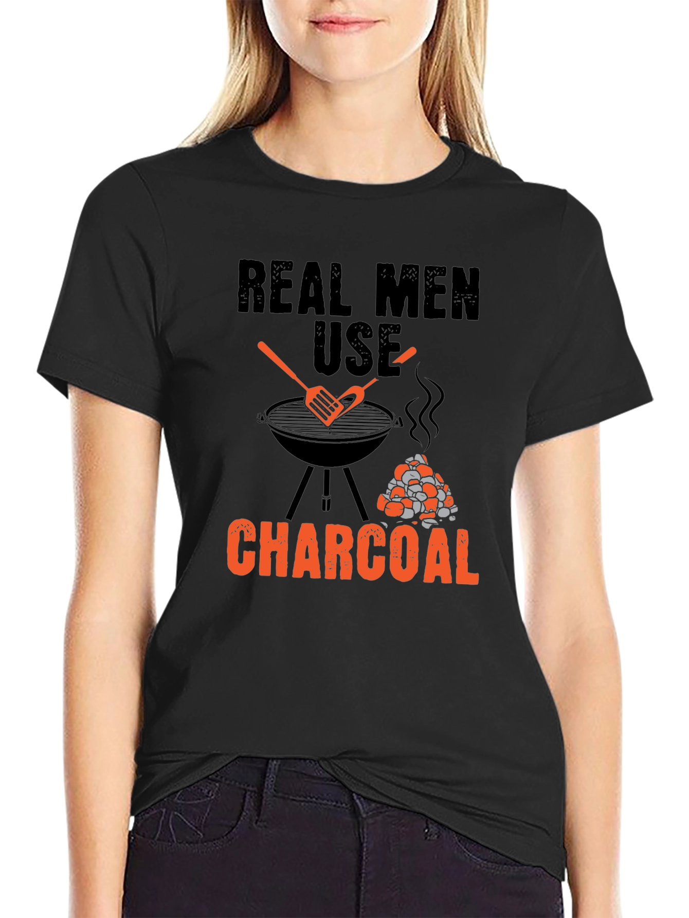 Real Men Use Charcoal BBQ T-Shirt