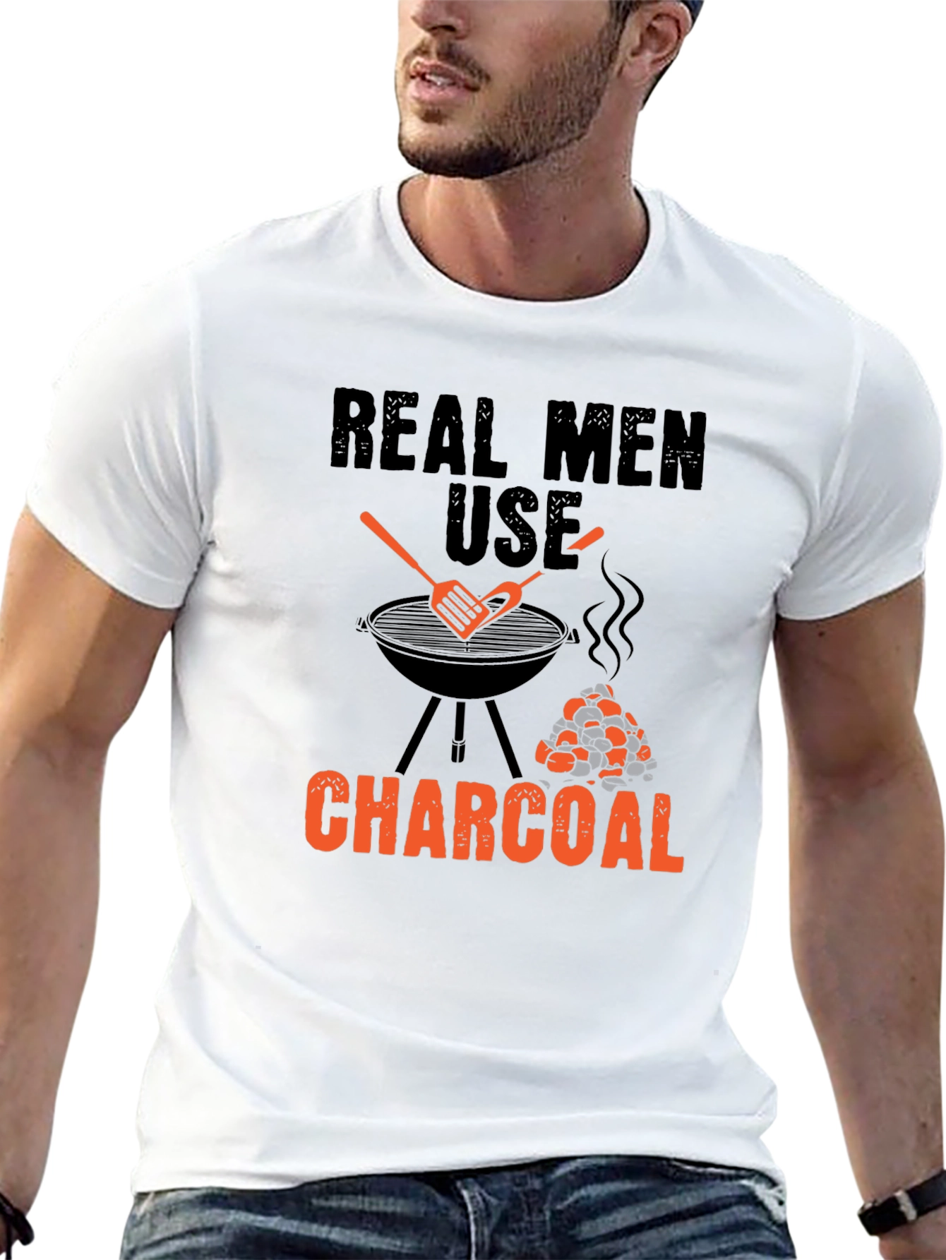 Real Men Use Charcoal BBQ T-Shirt