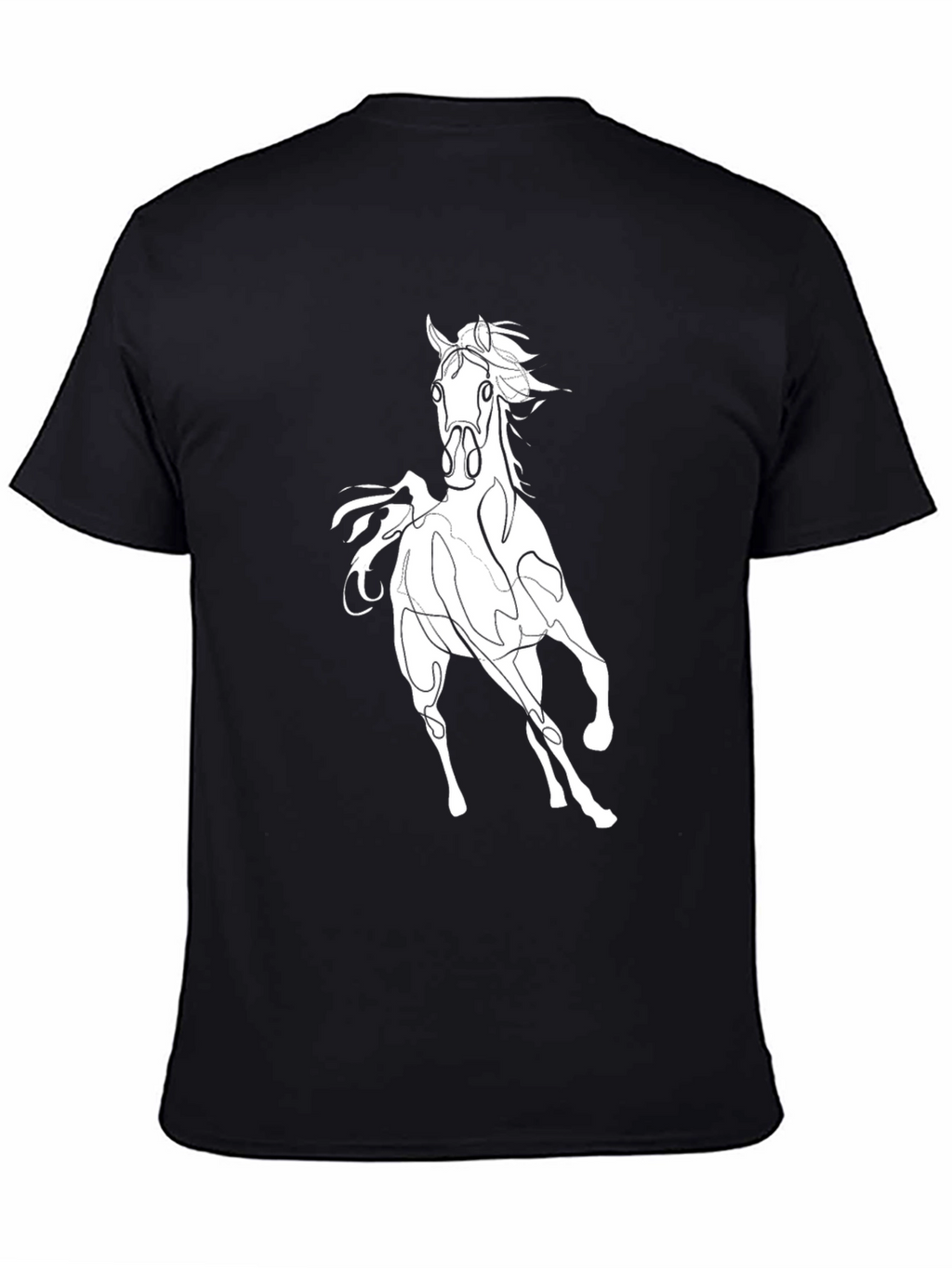 Black Horse Graphic T-Shirt - Stylish Mens Tee