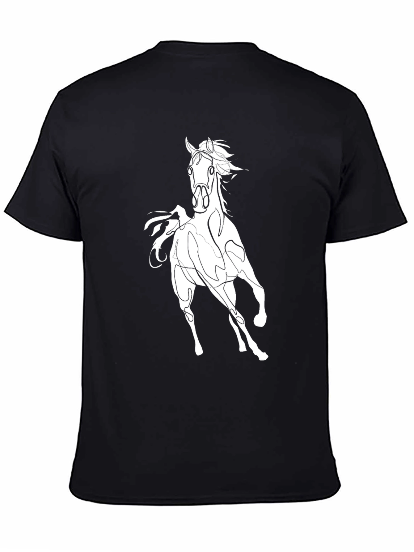 Black Horse Graphic T-Shirt - Stylish Mens Tee