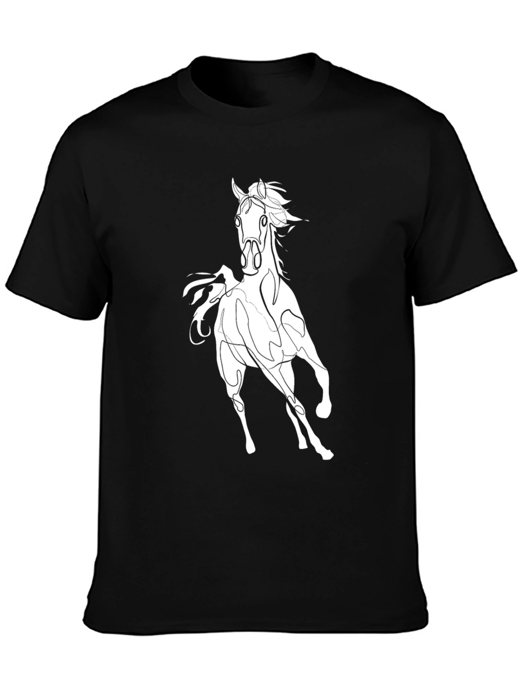 Black Horse Graphic T-Shirt - Stylish Mens Tee
