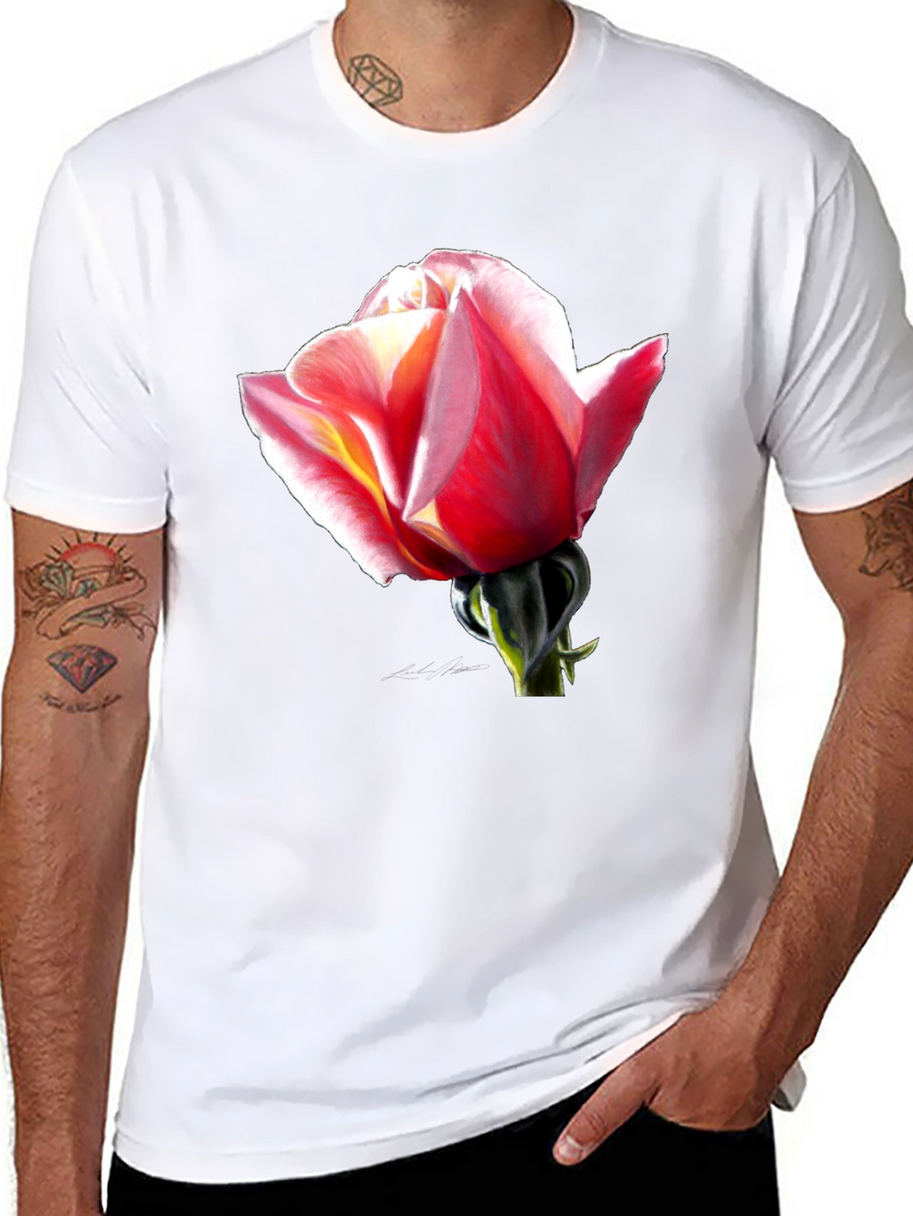 Rose Graphic Black T-Shirt