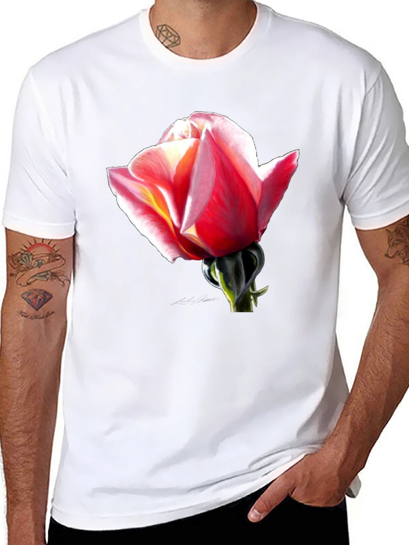 Rose Graphic Black T-Shirt