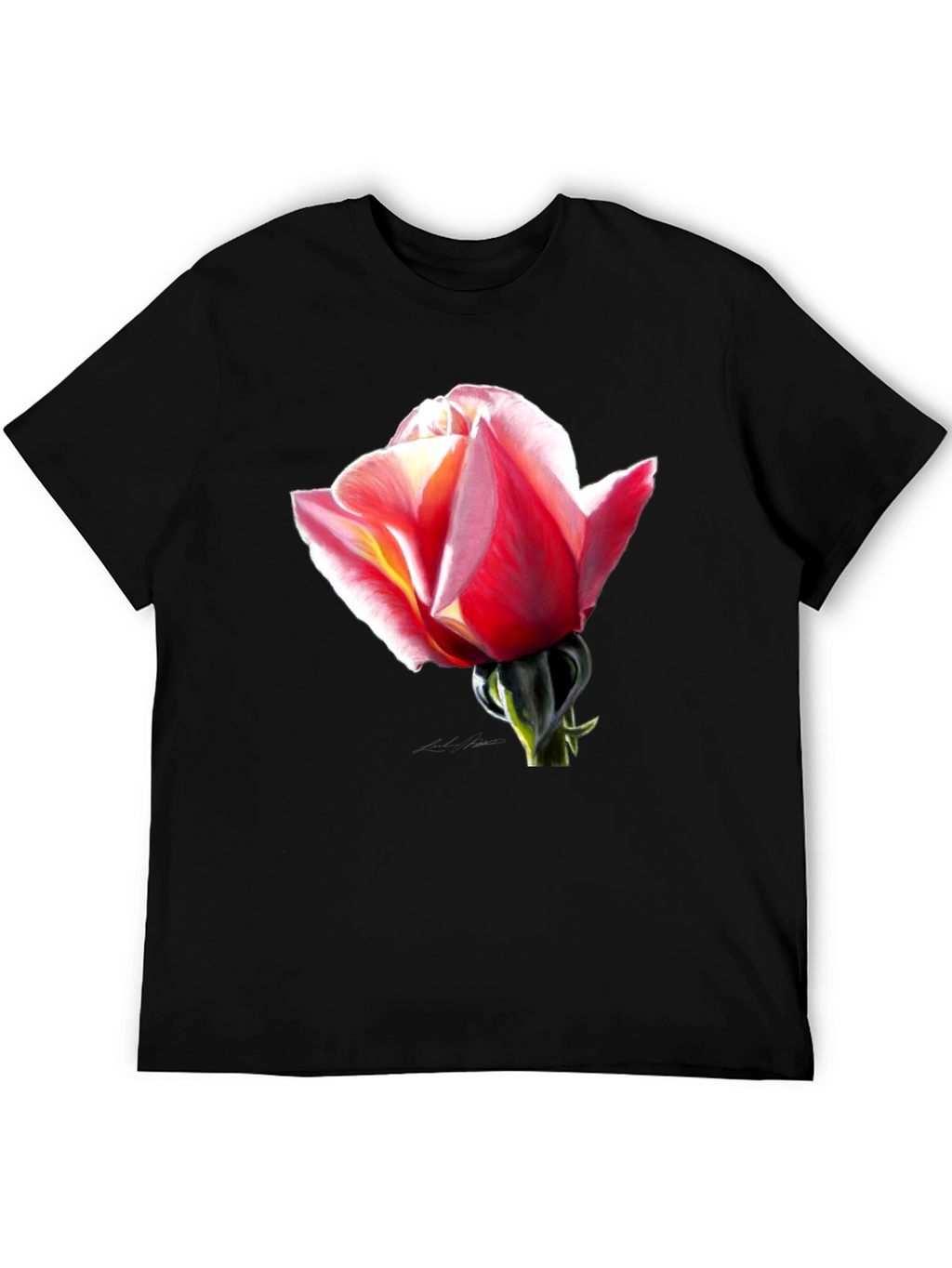 Rose Graphic Black T-Shirt