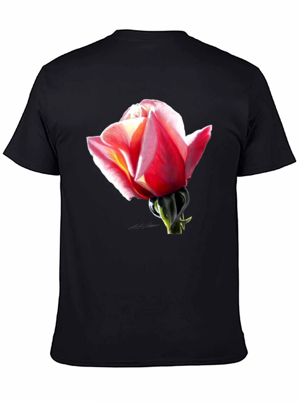 Rose Graphic Black T-Shirt