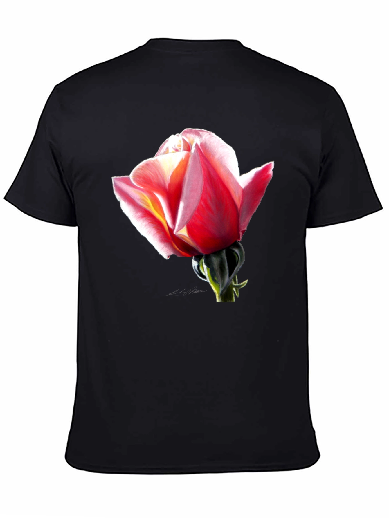 Rose Graphic Black T-Shirt