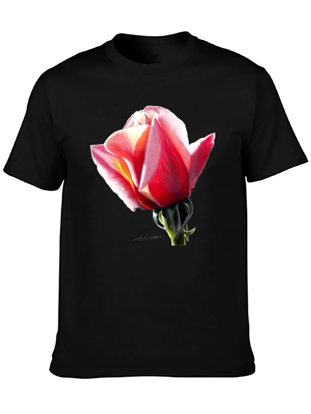 Rose Graphic Black T-Shirt