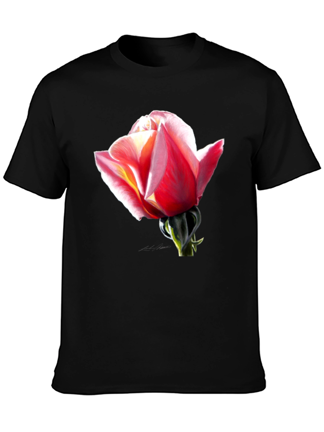 Rose Graphic Black T-Shirt