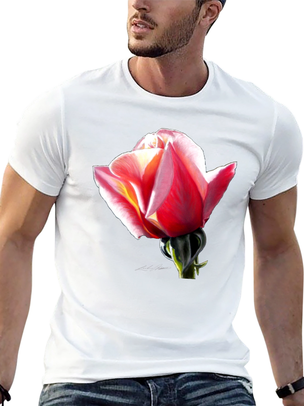 Rose Graphic Black T-Shirt