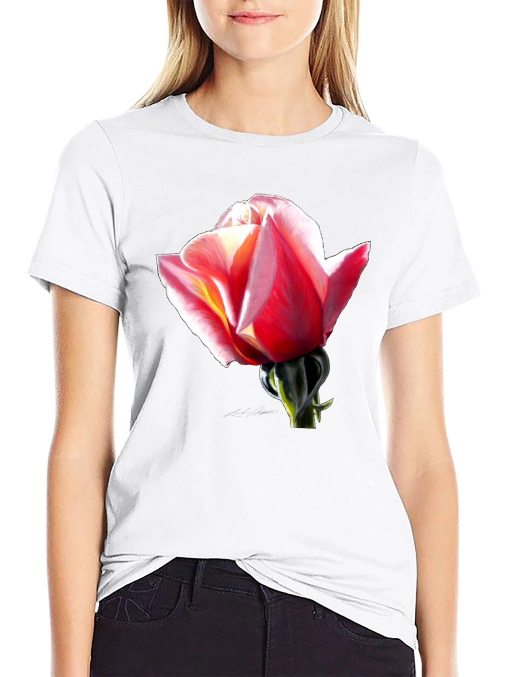 Rose Graphic Black T-Shirt