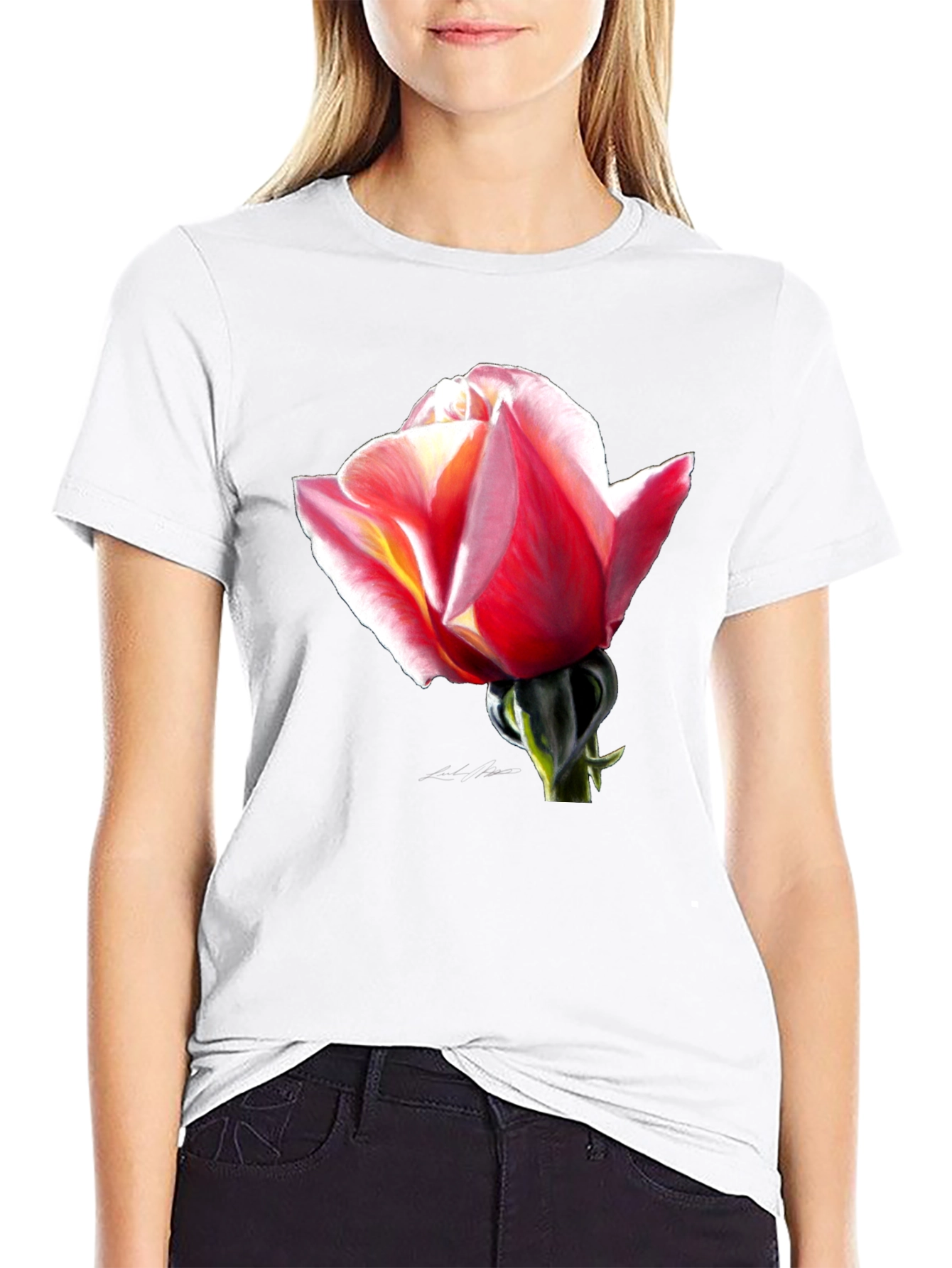 Rose Graphic Black T-Shirt