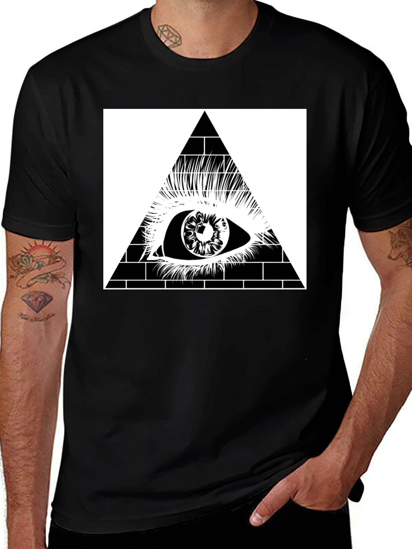 All Seeing Eye Pyramid Graphic Tee - Black