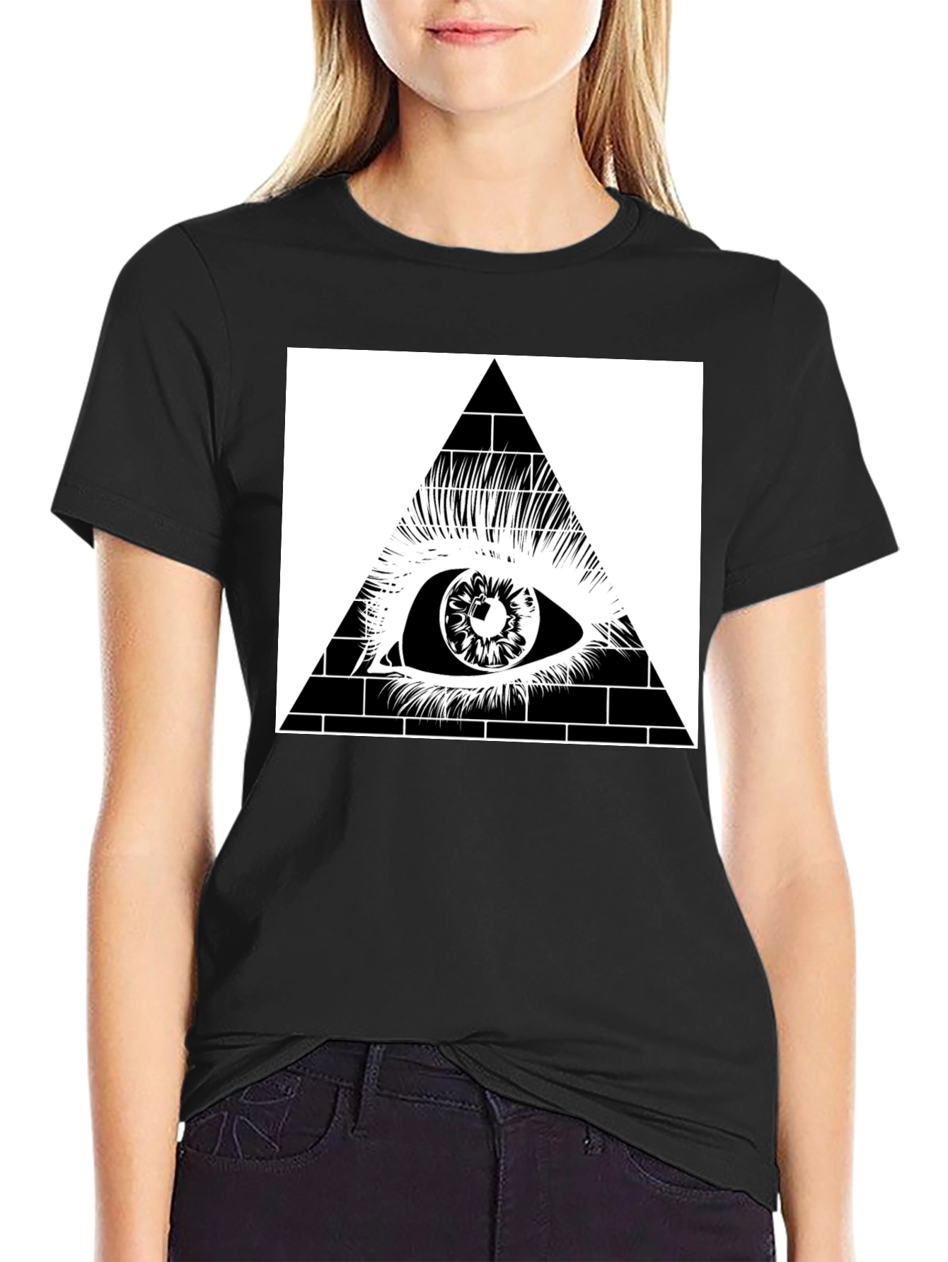 All Seeing Eye Pyramid Graphic Tee - Black