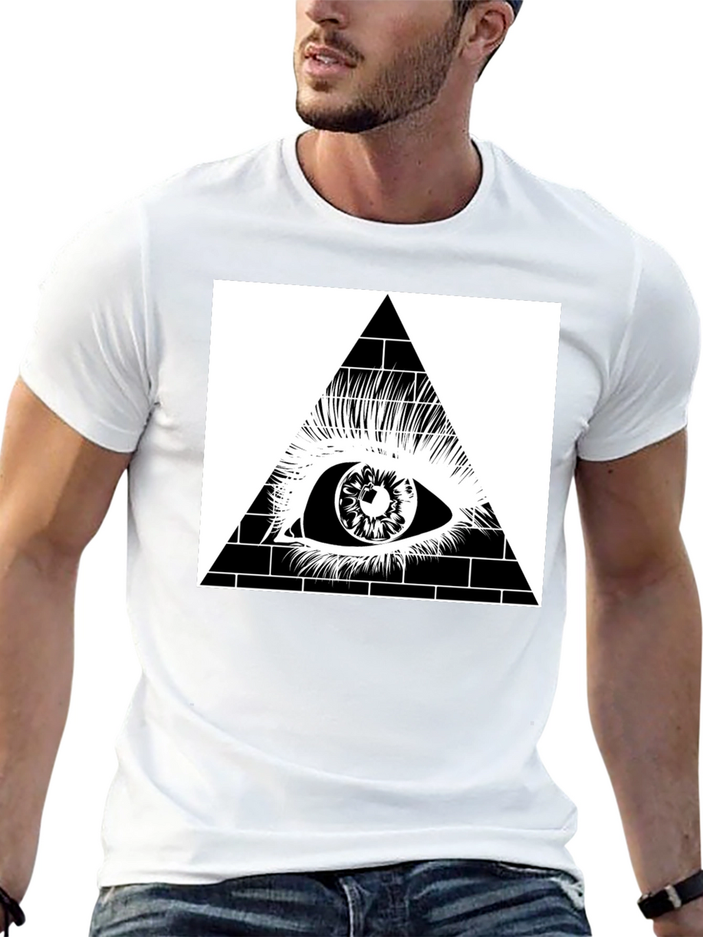 All Seeing Eye Pyramid Graphic Tee - Black