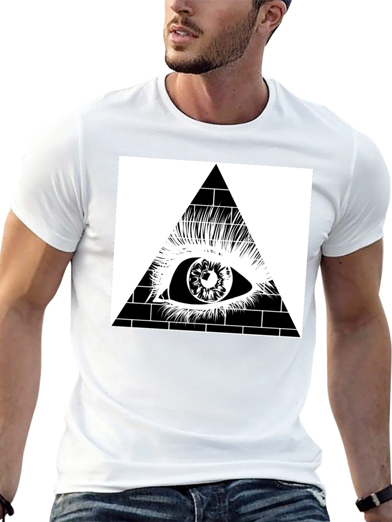 All Seeing Eye Pyramid Graphic Tee - Black
