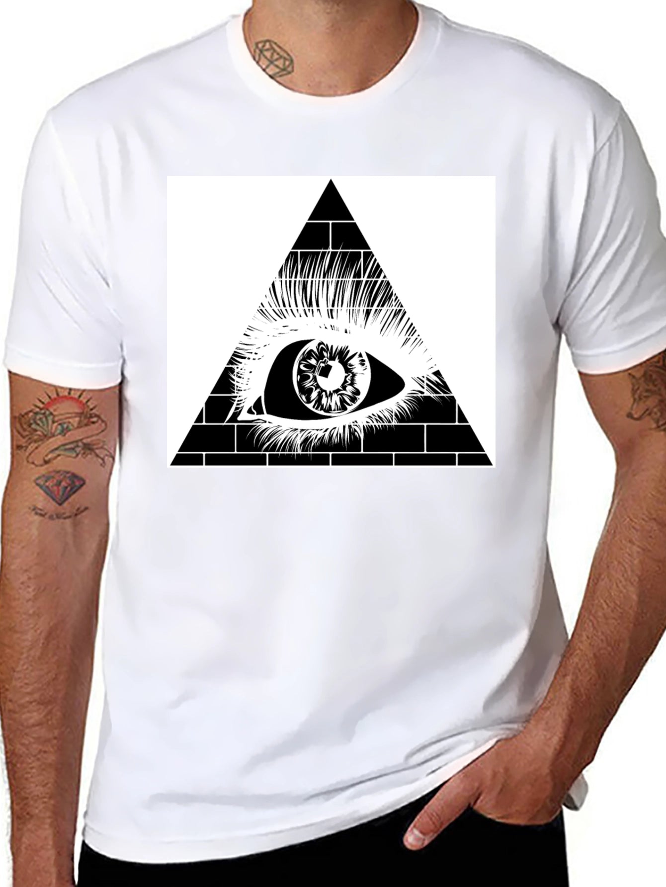 All Seeing Eye Pyramid Graphic Tee - Black