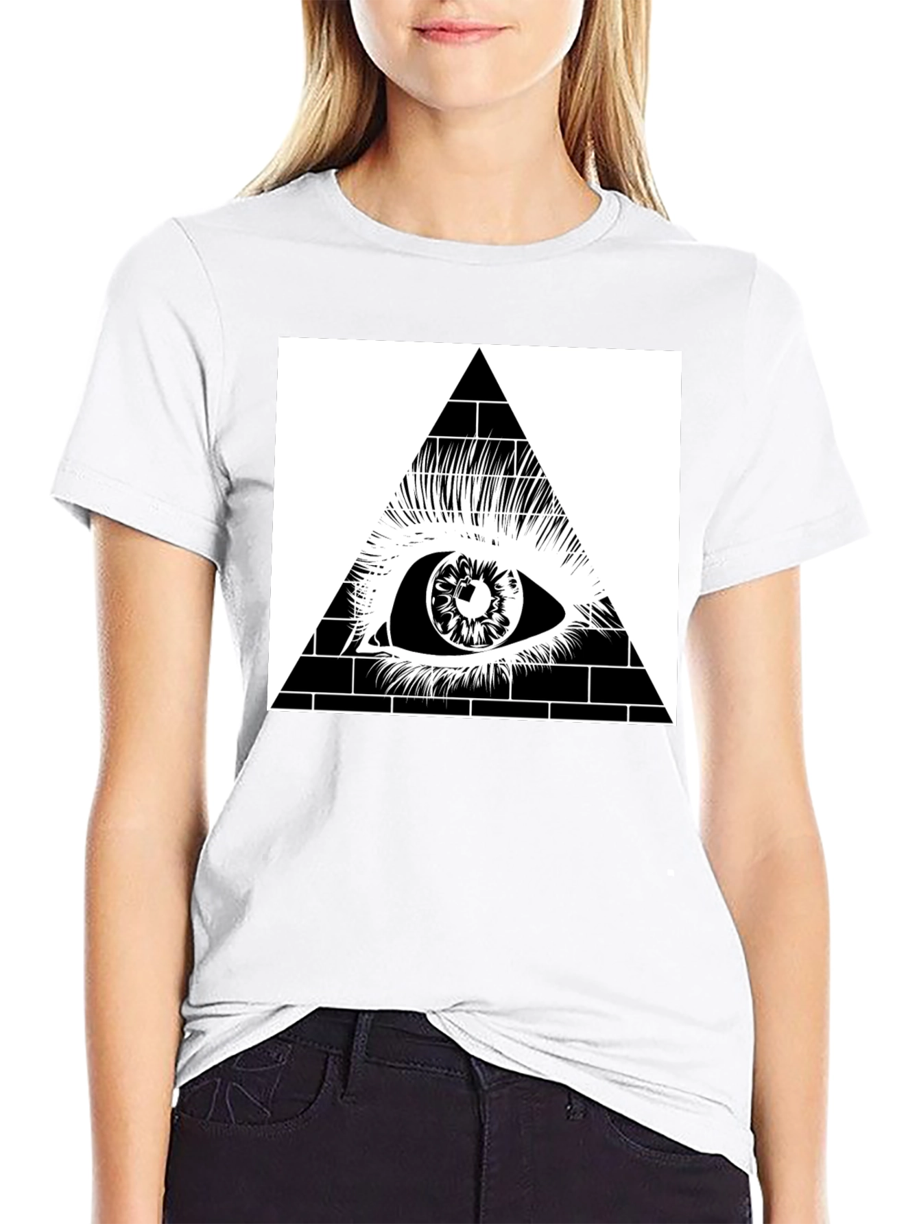 All Seeing Eye Pyramid Graphic Tee - Black