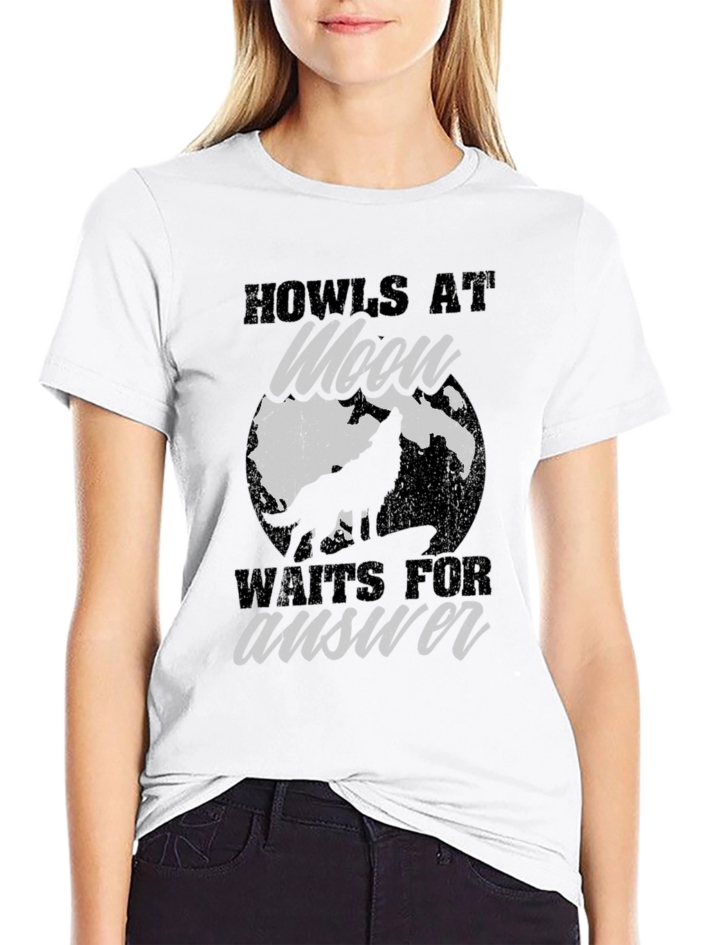 Howls at Moon Graphic Tee - Black