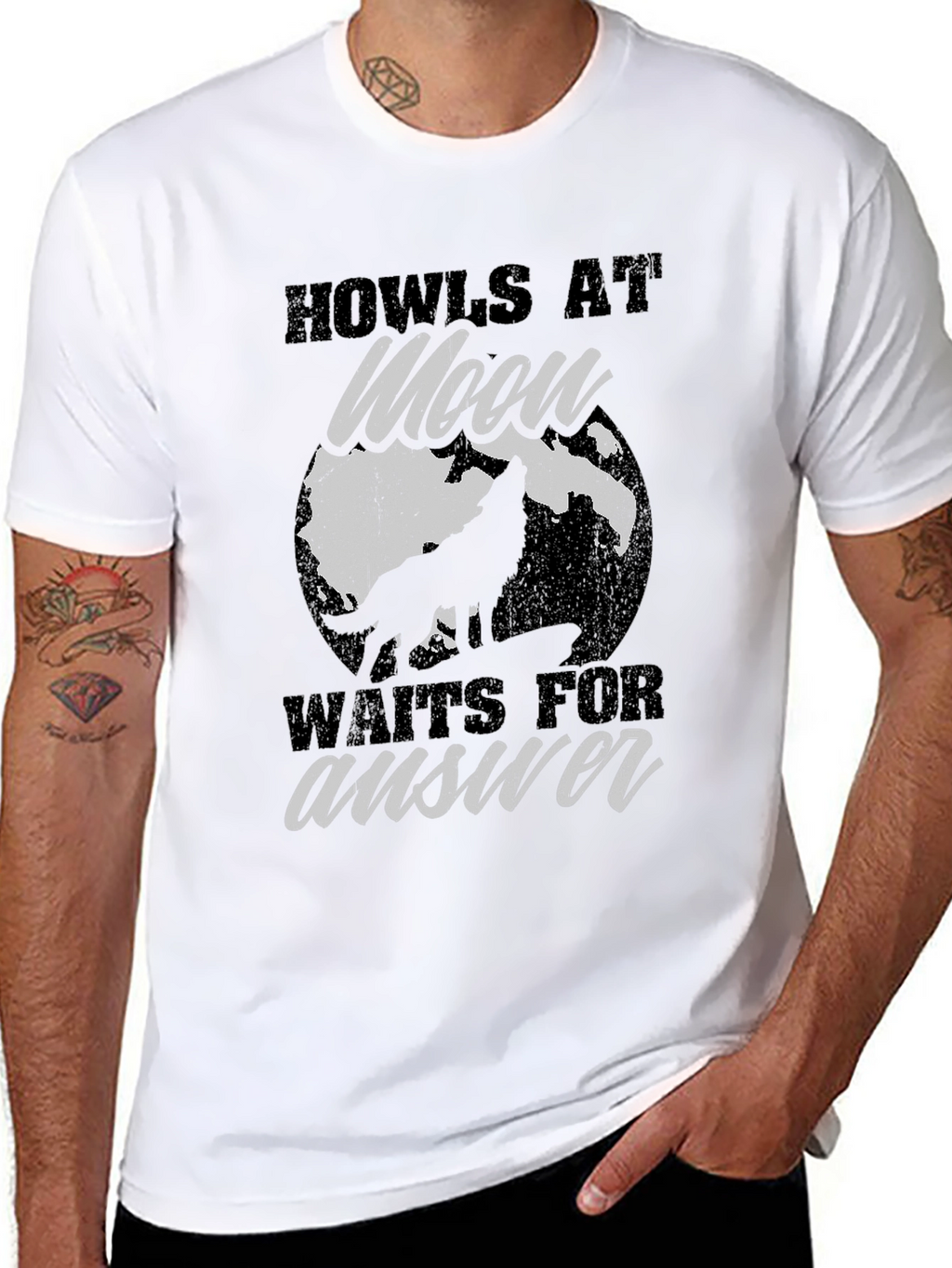 Howls at Moon Graphic Tee - Black