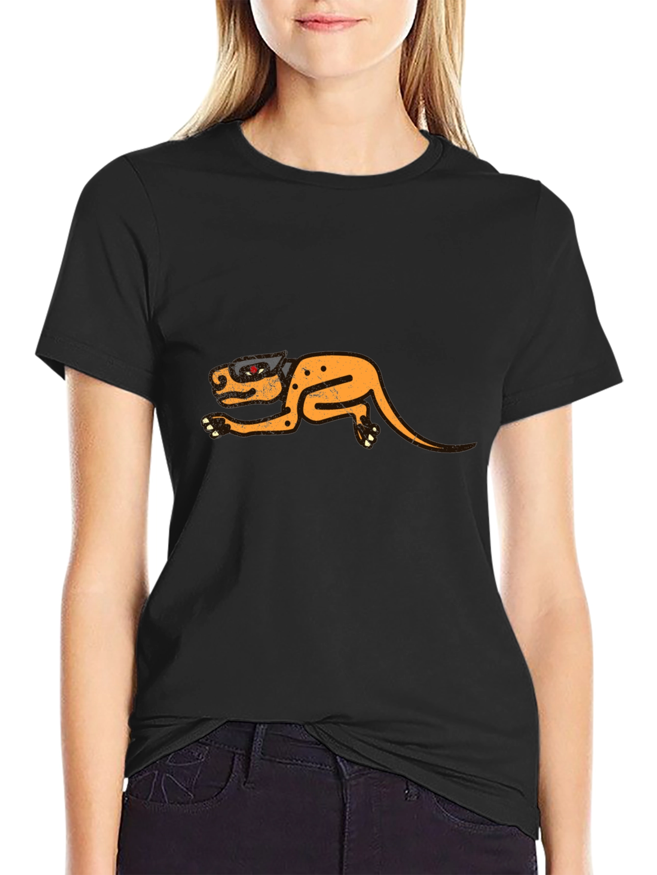 Unique Aztec-Inspired Graphic Tee - Black