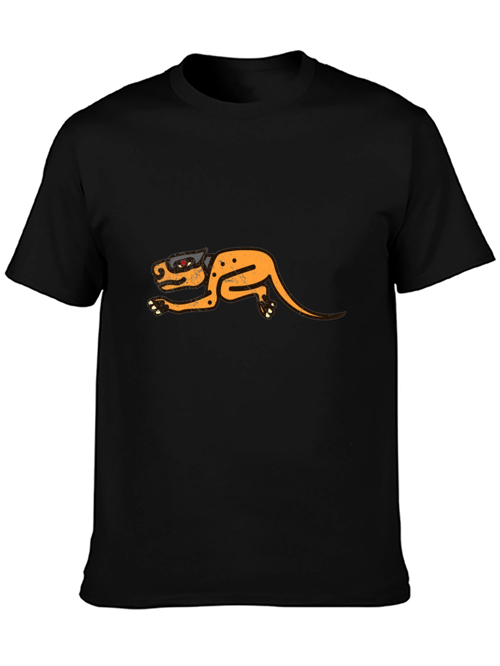 Unique Aztec-Inspired Graphic Tee - Black