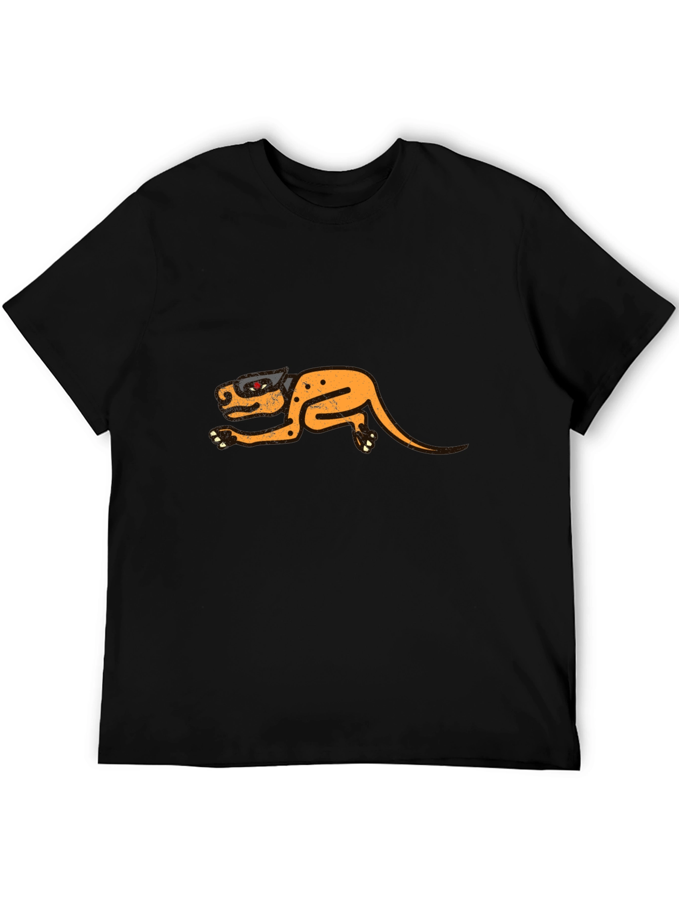 Unique Aztec-Inspired Graphic Tee - Black