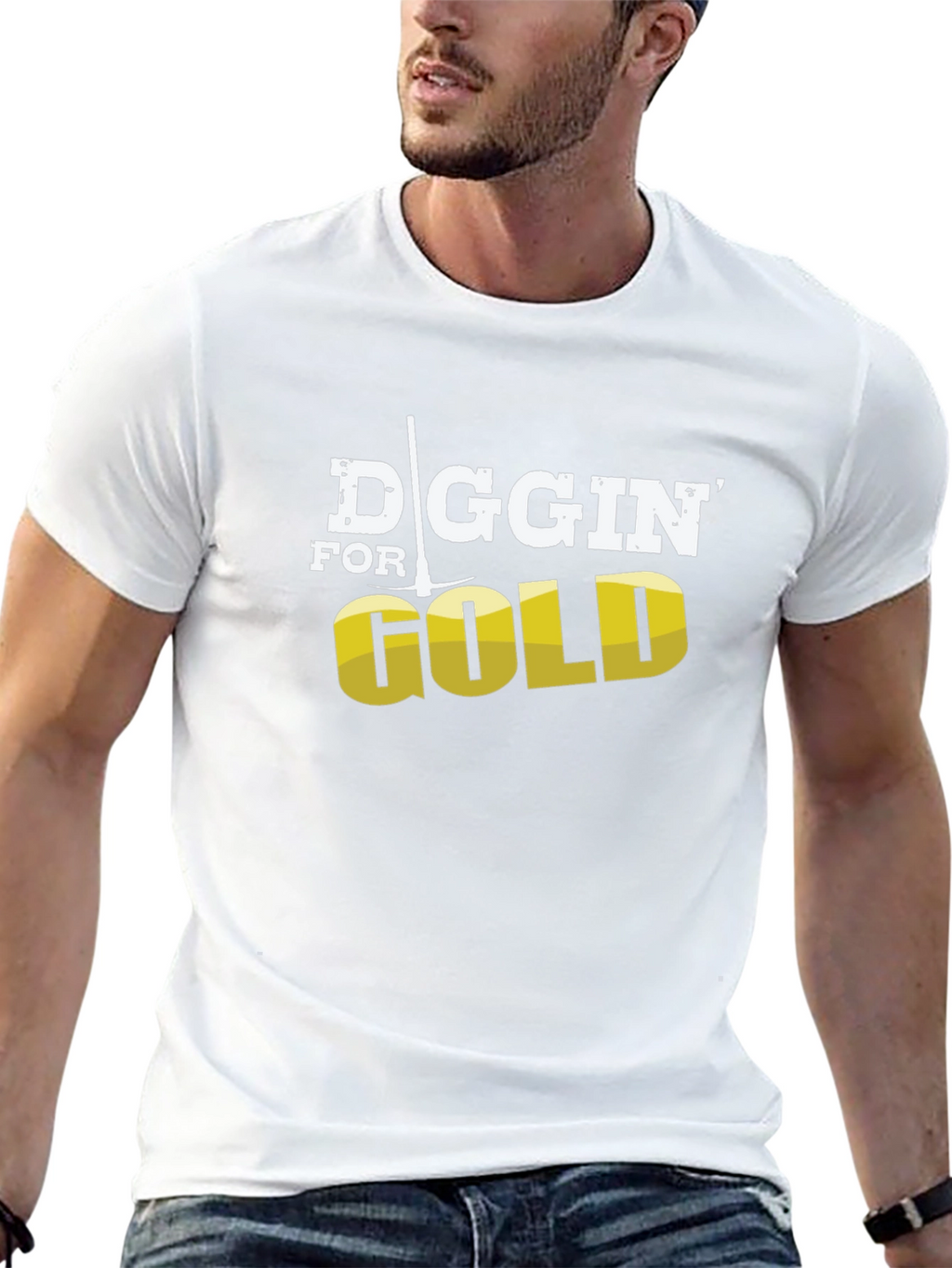 Diggin for Gold Mens Black T-Shirt