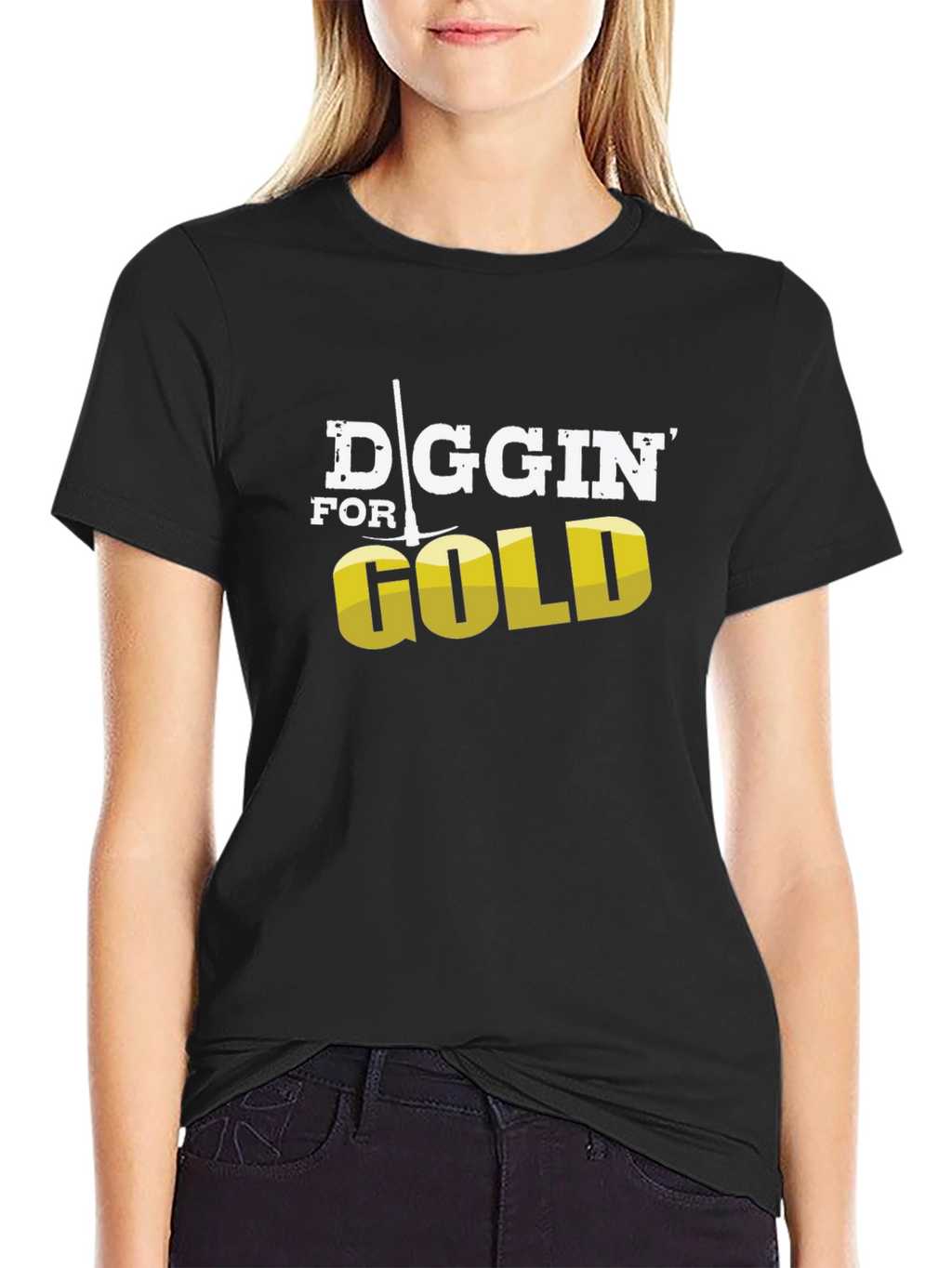 Diggin for Gold Mens Black T-Shirt