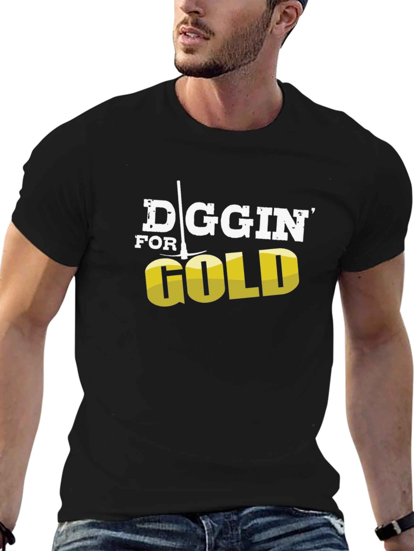 Diggin for Gold Mens Black T-Shirt