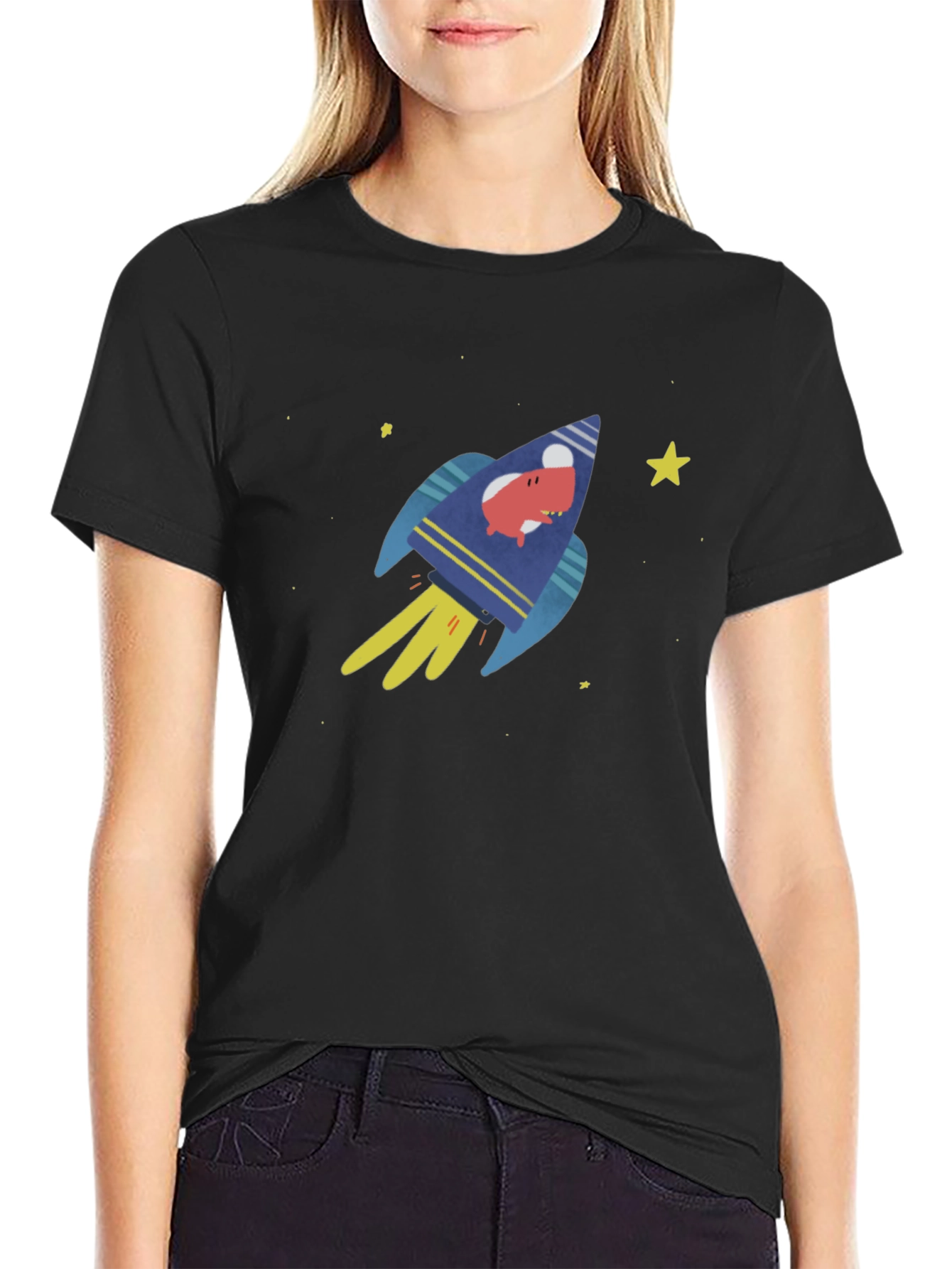 Rocket Pig Mens Graphic T-Shirt - Black