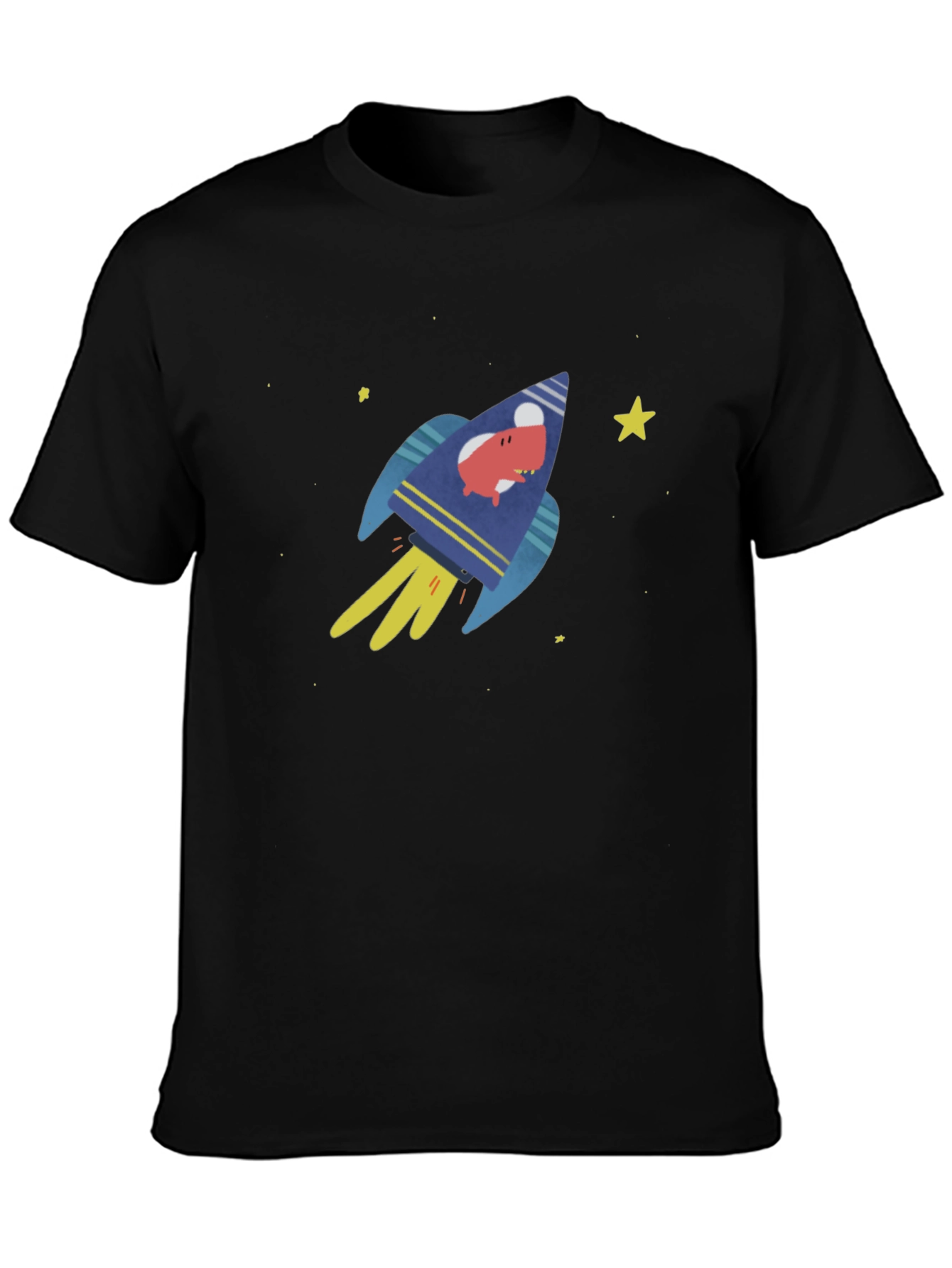 Rocket Pig Mens Graphic T-Shirt - Black