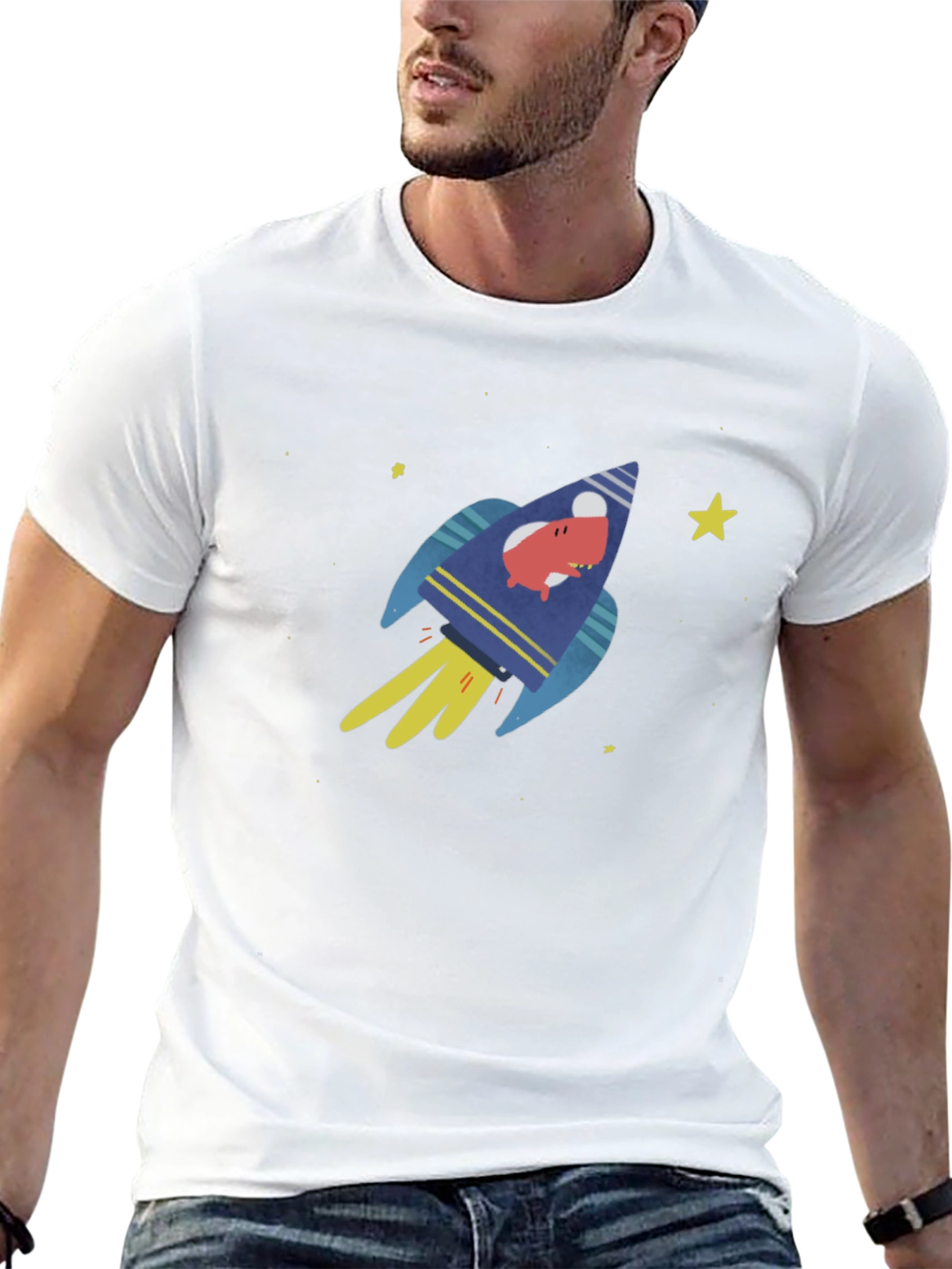Rocket Pig Mens Graphic T-Shirt - Black