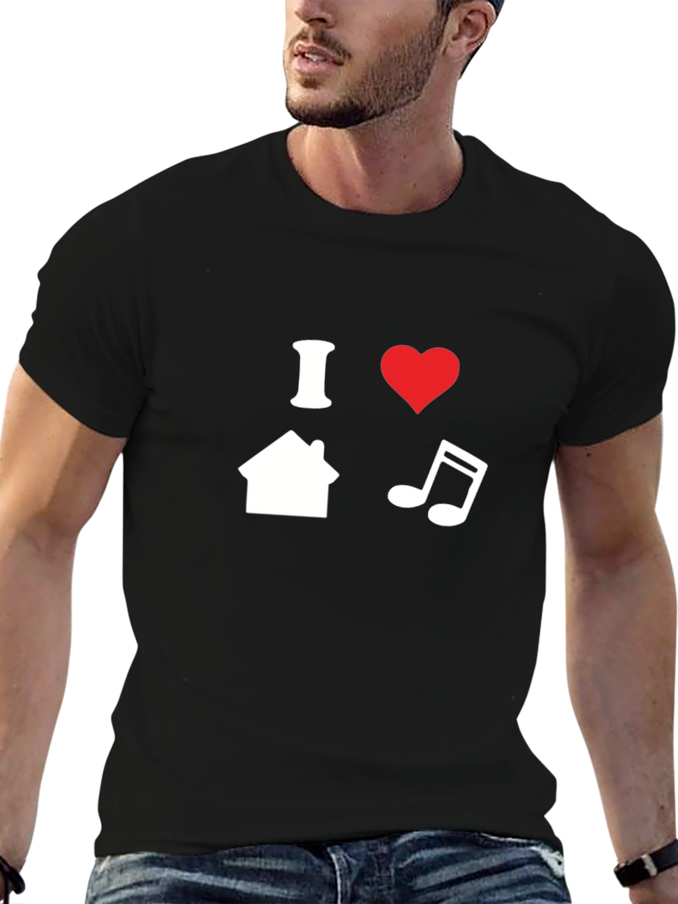 I Love House Music T-Shirt - Black Graphic Tee