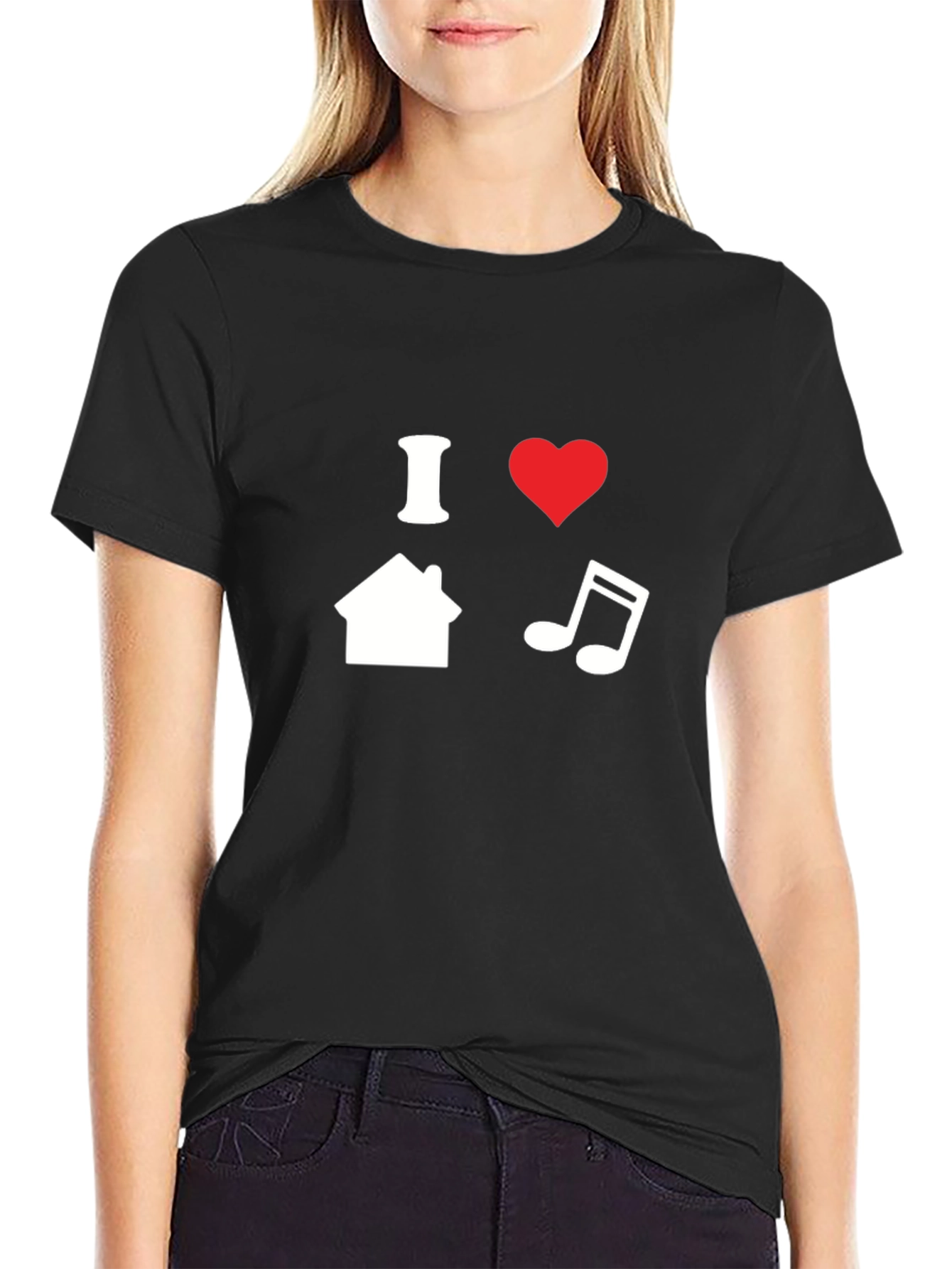 I Love House Music T-Shirt - Black Graphic Tee