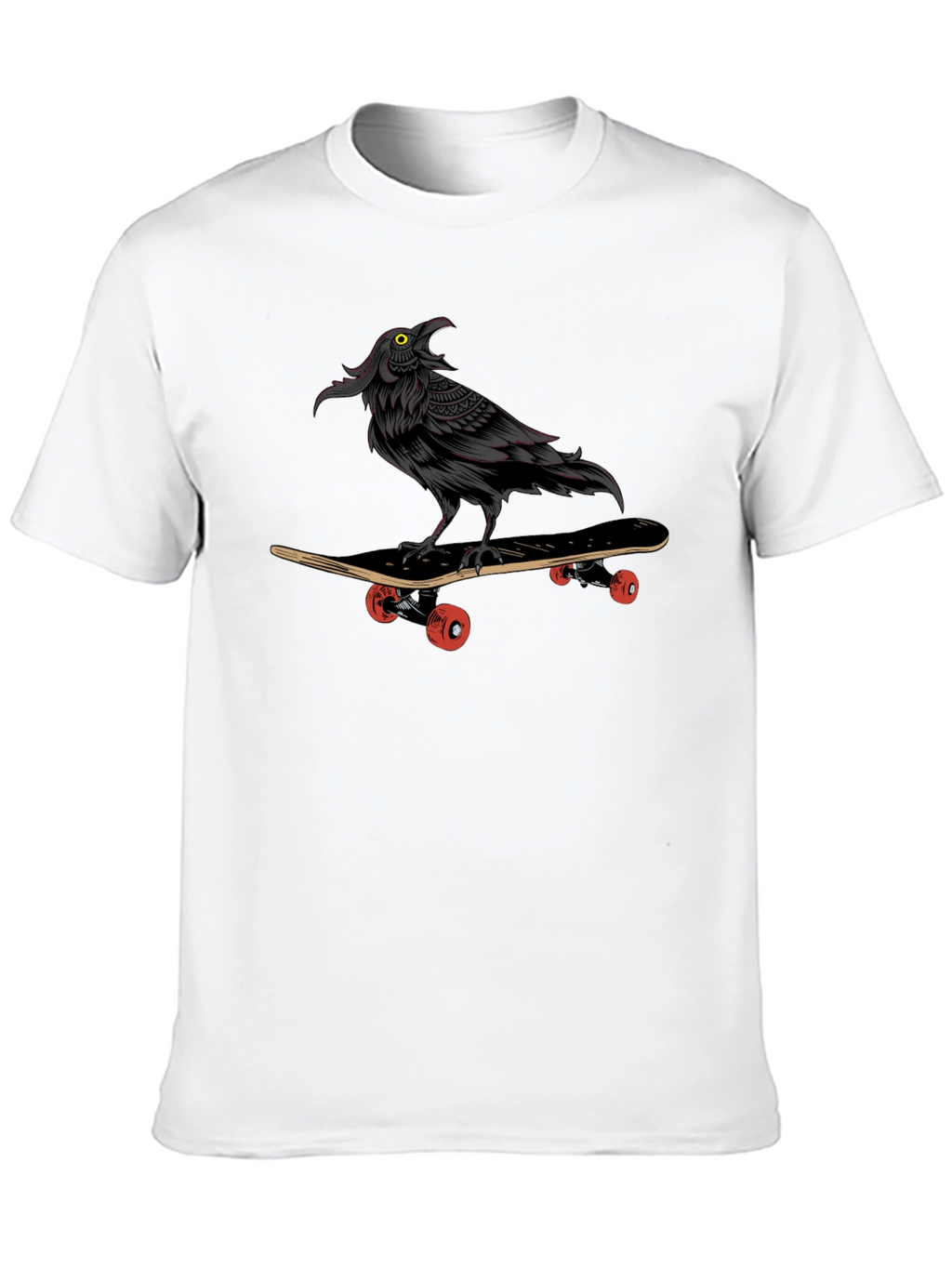 Raven Skateboard T-Shirt - Unique Graphic Tee