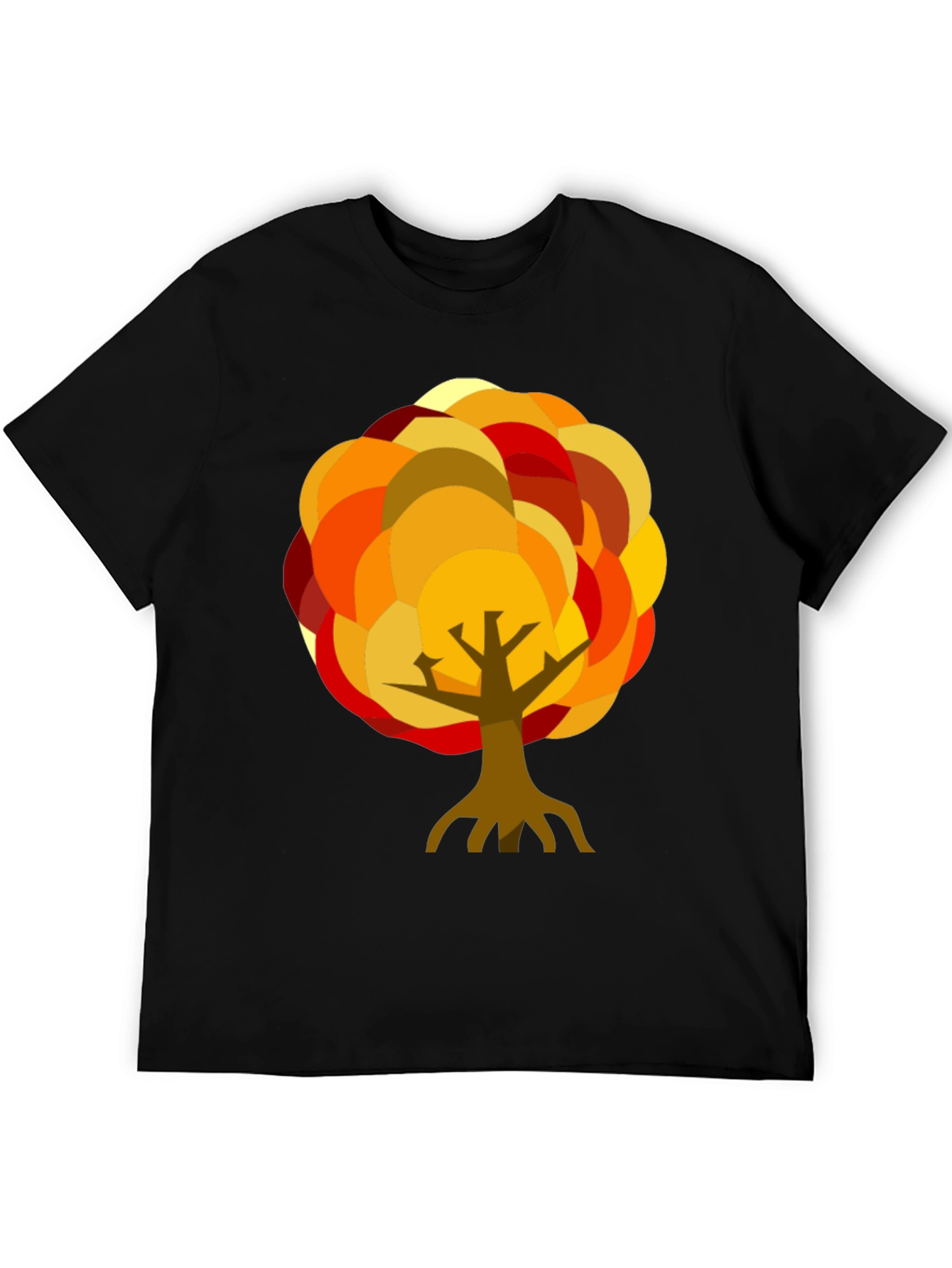 Autumn Tree Graphic Black T-Shirt